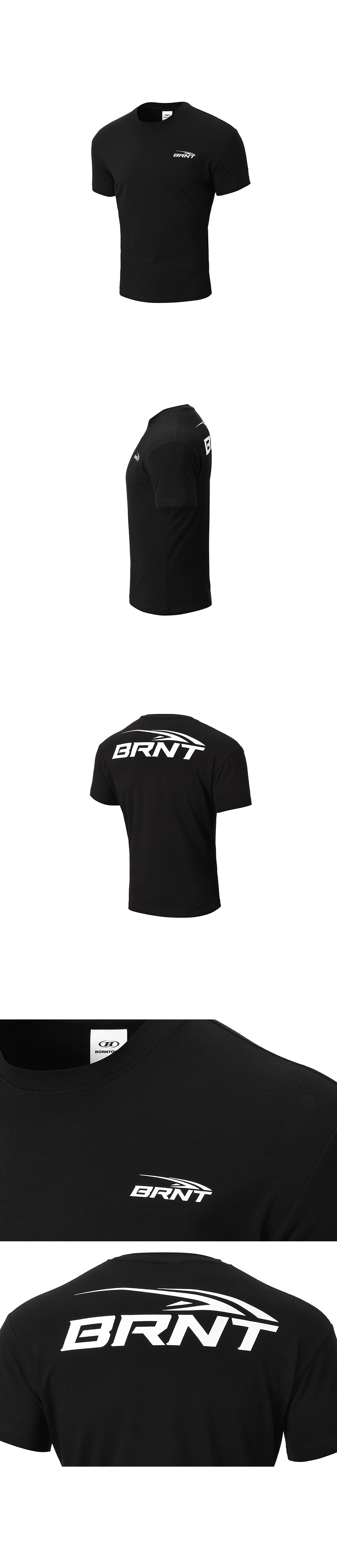 BRNT BACK LOGO MUSCLE FIT T-SHIRTS [BLACK]