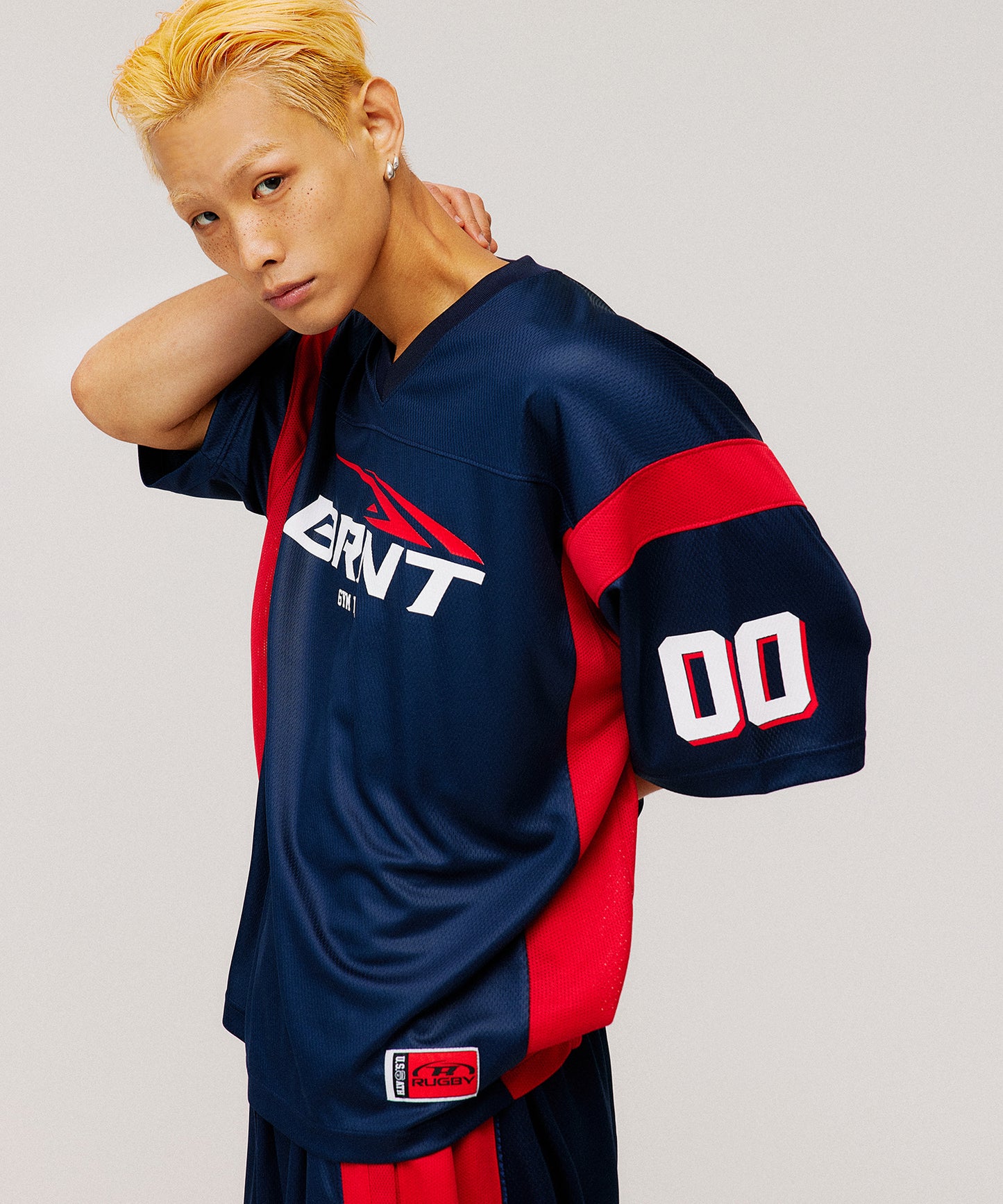 [4/7 Sale] MESH FOOTBAL JERSEY T-SHIRTS [NAVY]