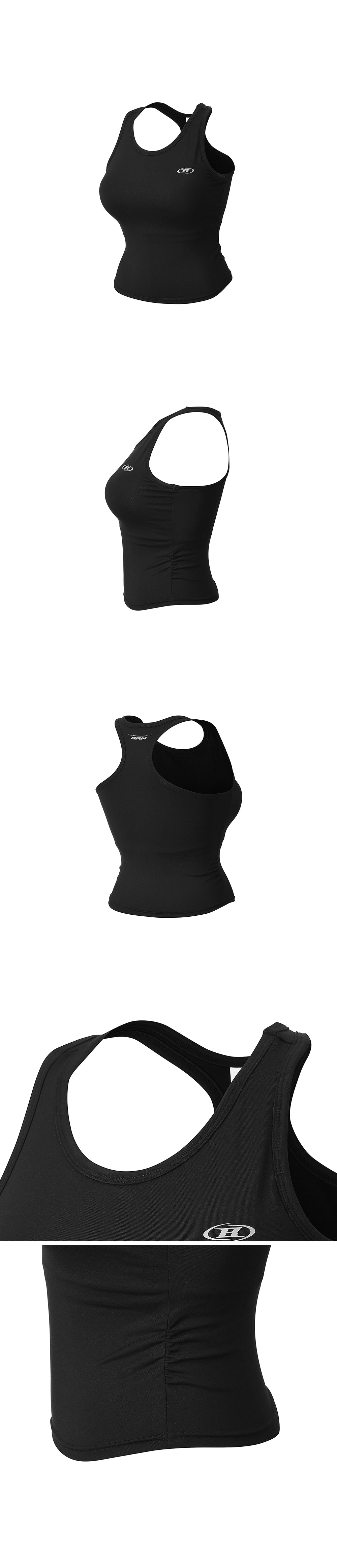 W BRN RACER BACK SLEEVELESS [BLACK]