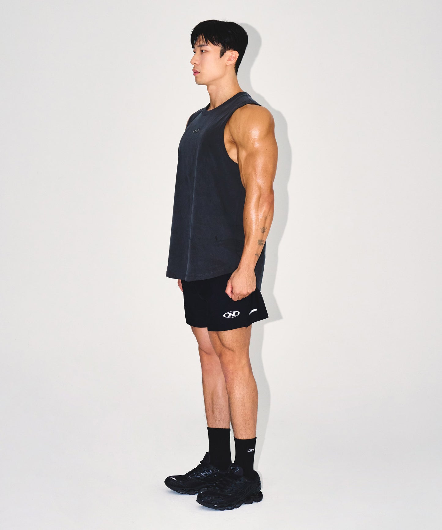 SILVER B PIGMENT DYING SLEEVELESS [CHARCOAL]