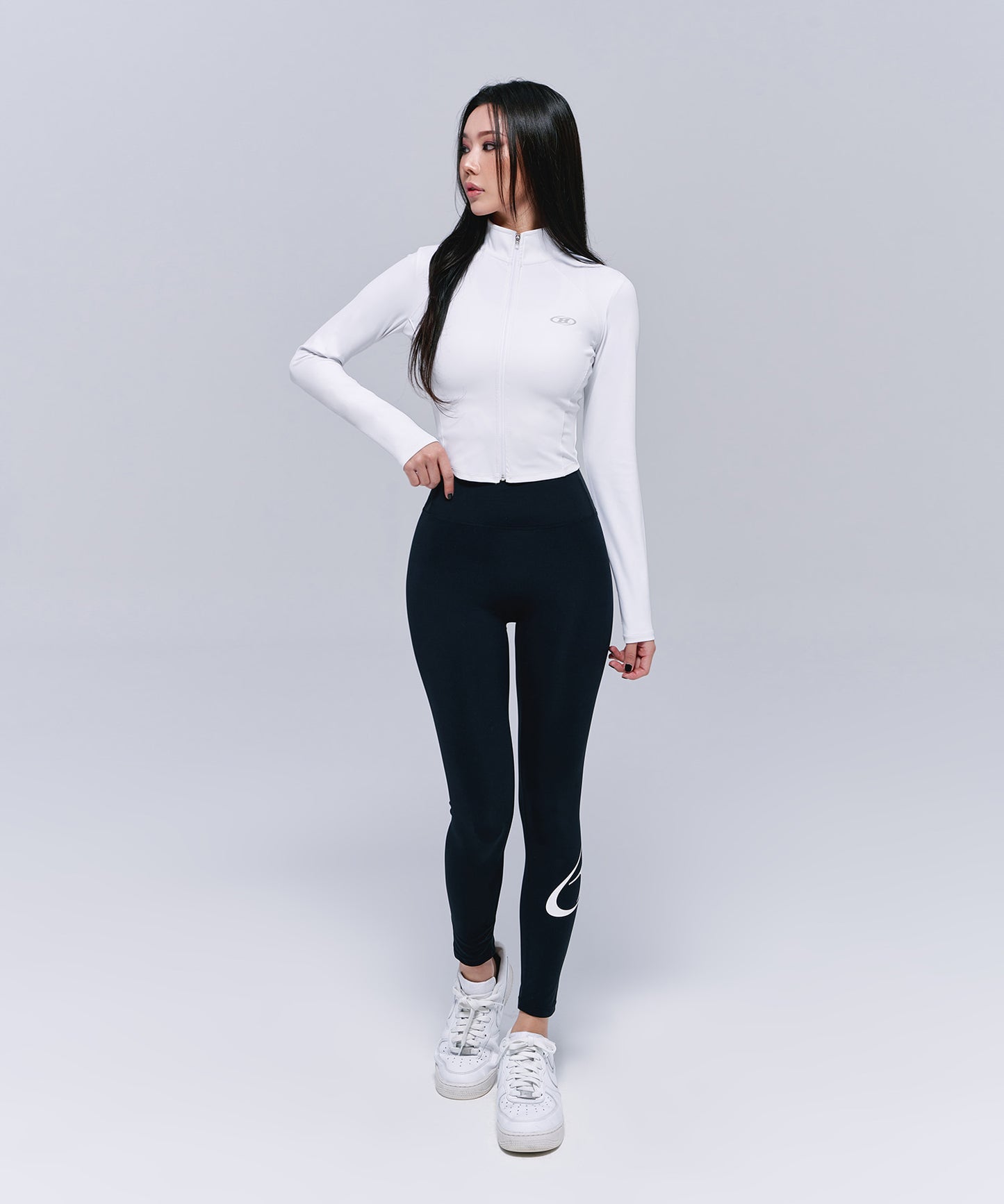 FULL ZIP-UP CROP JACKET [WHITE]