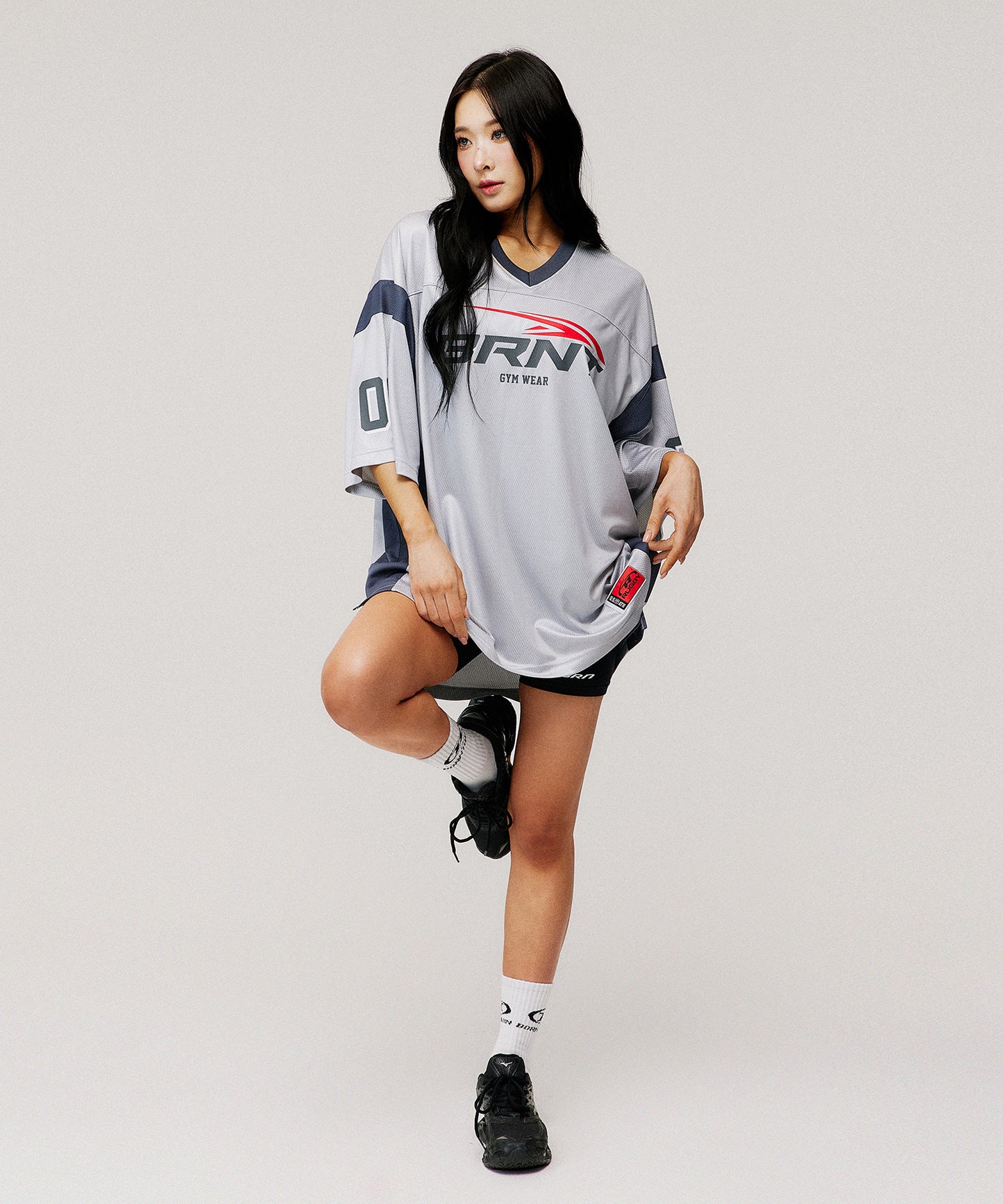 [4/7 Sale] MESH FOOTBAL JERSEY T-SHIRTS [SILVER]