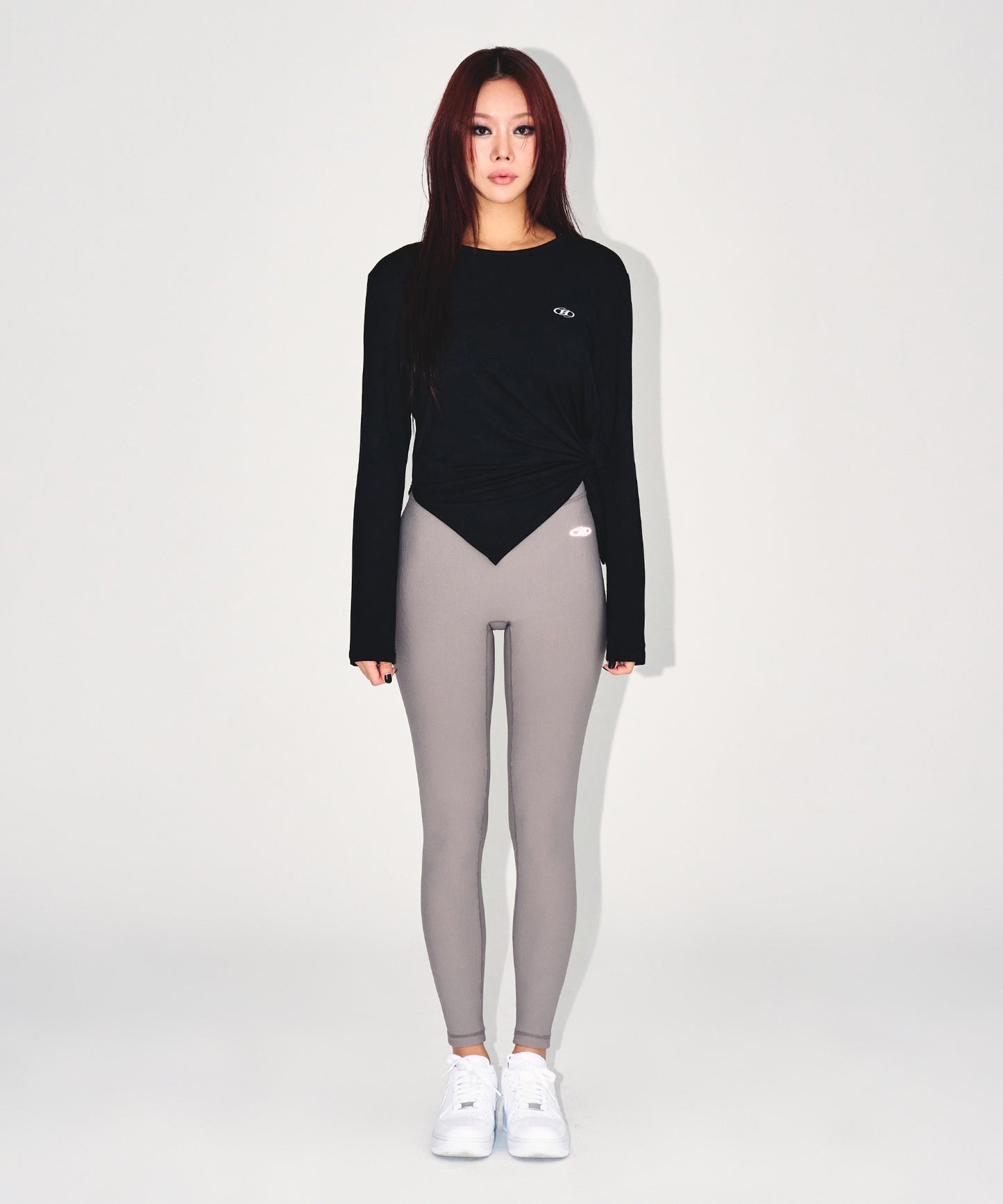 W MODAL TIE LONG SLEEVE [BLACK]