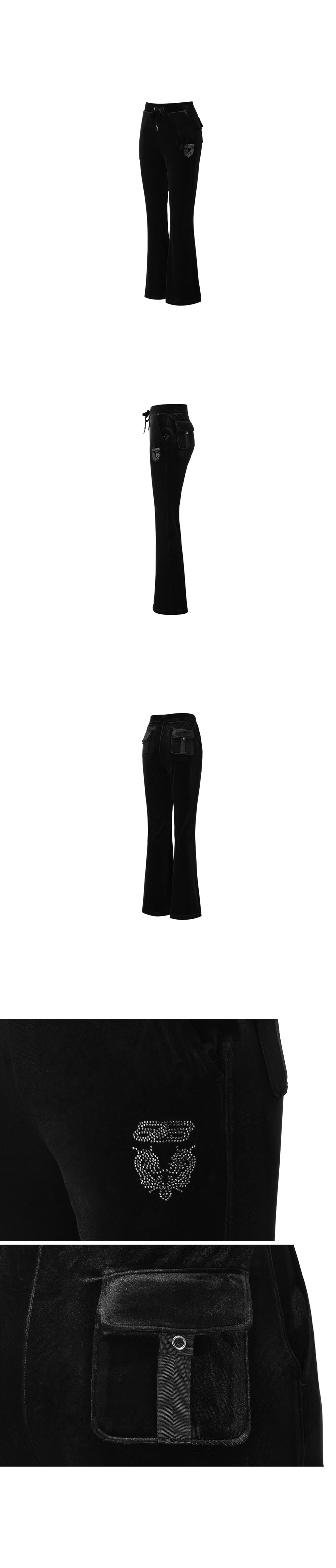 W DOUBLE B VELVET BOOTS CUT PANTS [BLACK]