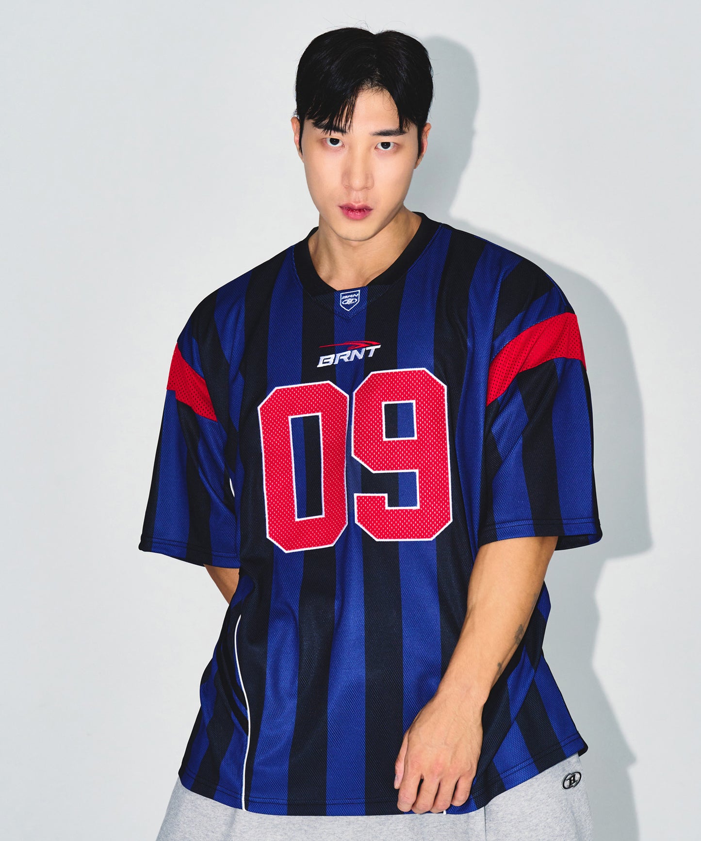 09 APPLIQUE RUGBY JERSEY T-SHIRTS [BLUE]