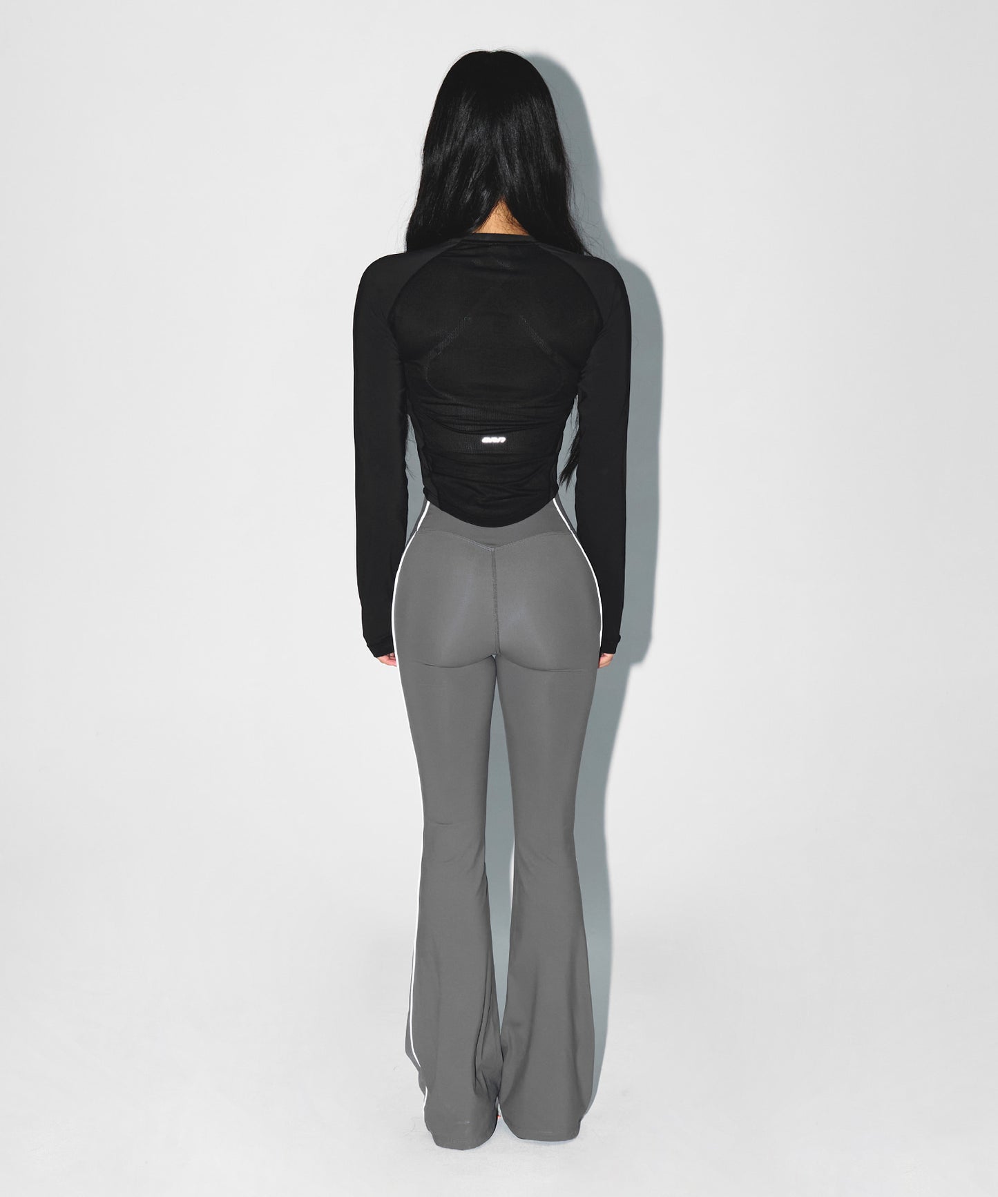 W PIPING FLEECE BOOTS CUT LEGGINGS [CHARCOAL]