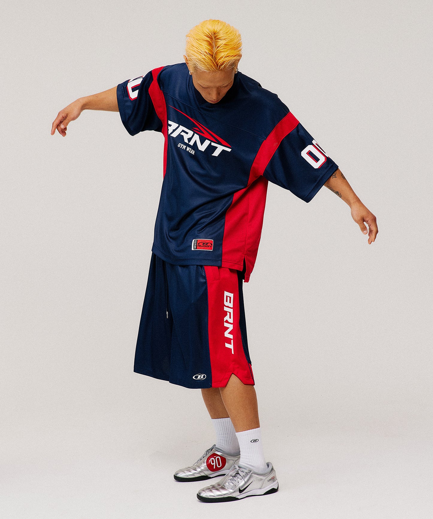 [4/7 Sale] MESH FOOTBAL JERSEY T-SHIRTS [NAVY]