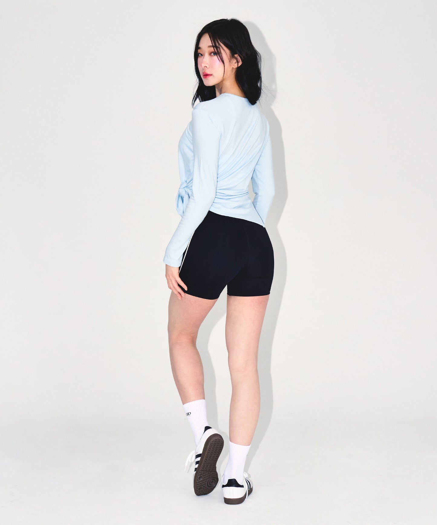 W MODAL TIE LONG SLEEVE [SKY BLUE]