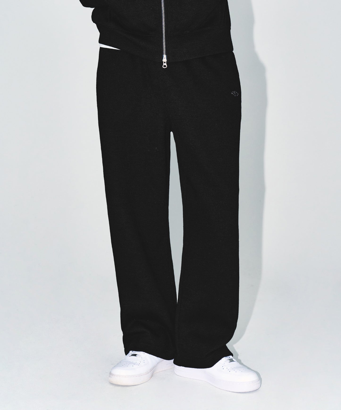 KNIT LIKE WIDE PANTS [BLACK]