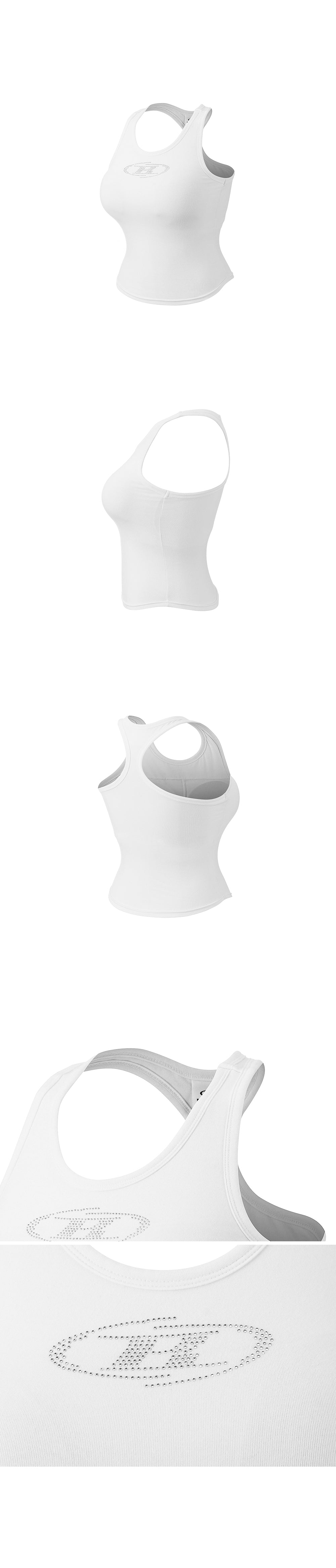 IN STOCK* W SPARKLING B RACER BACK TOP  [WHITE]