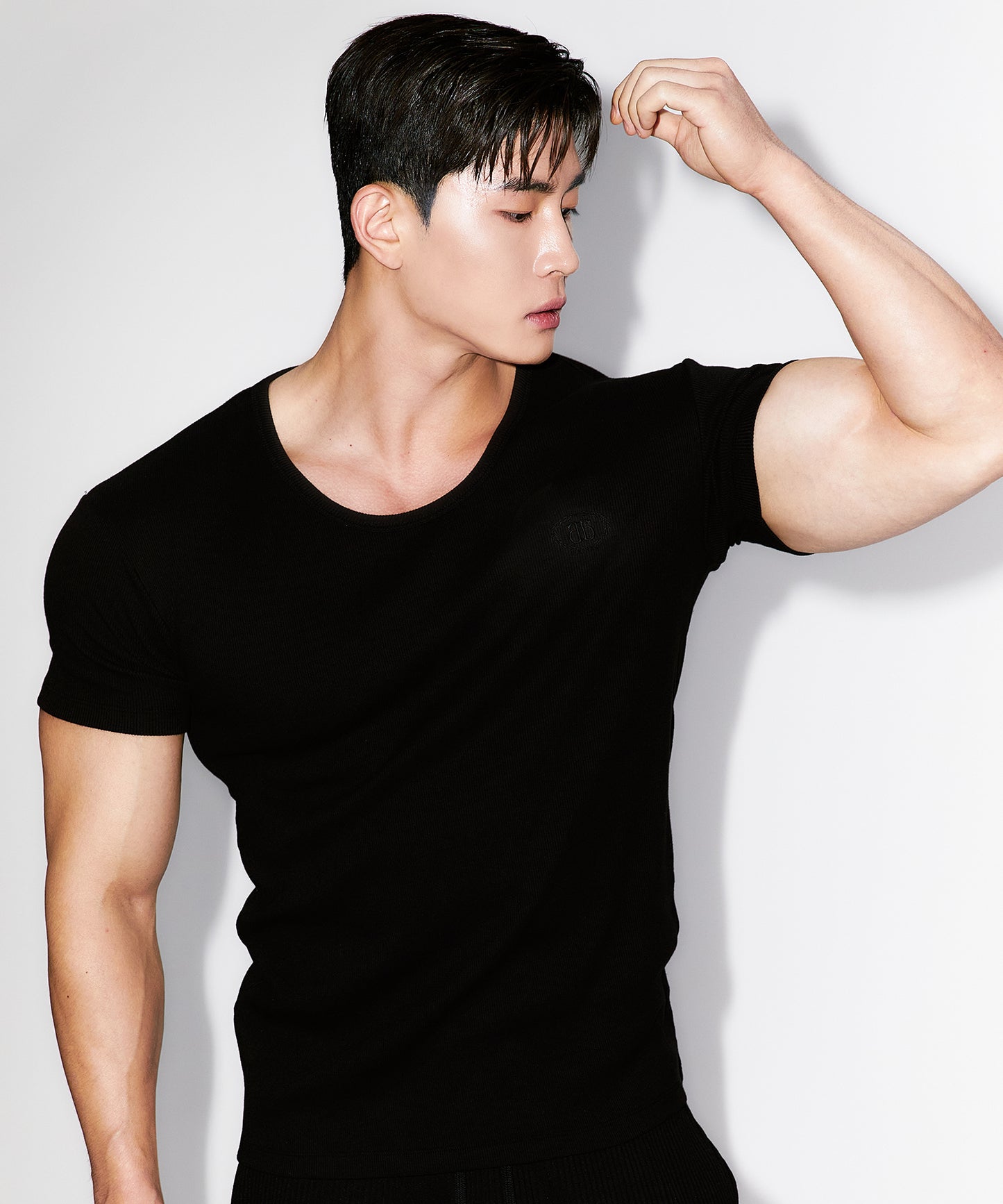 WINNER RIBBED MUSCLE FIT T-SHIRTS [BLACK]
