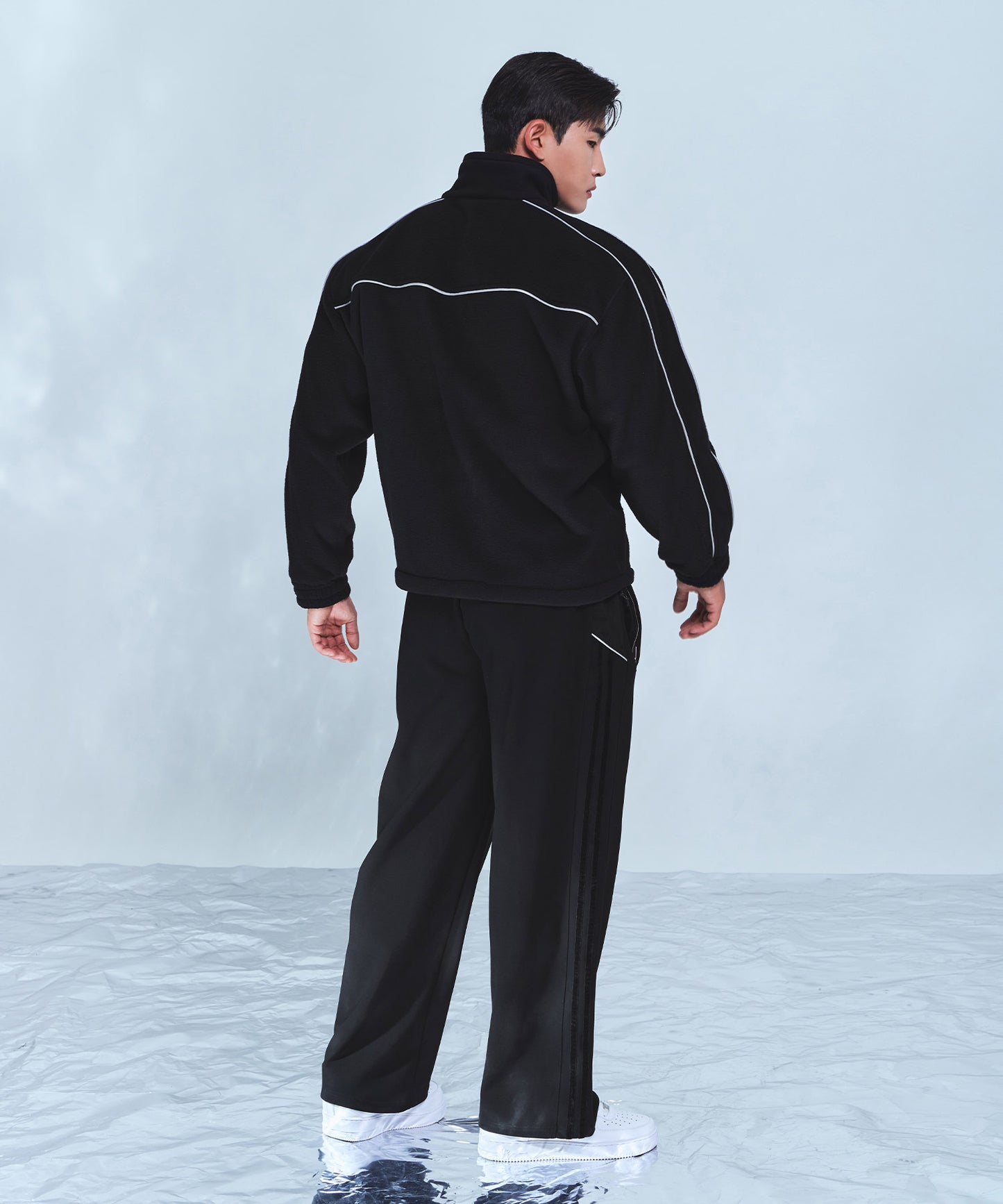 CHROME B FLEECE JACKET [BLACK]