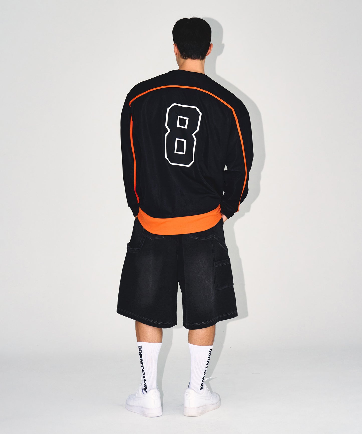 LINE TAPING RUGBY LONG SLEEVE [BLACK]