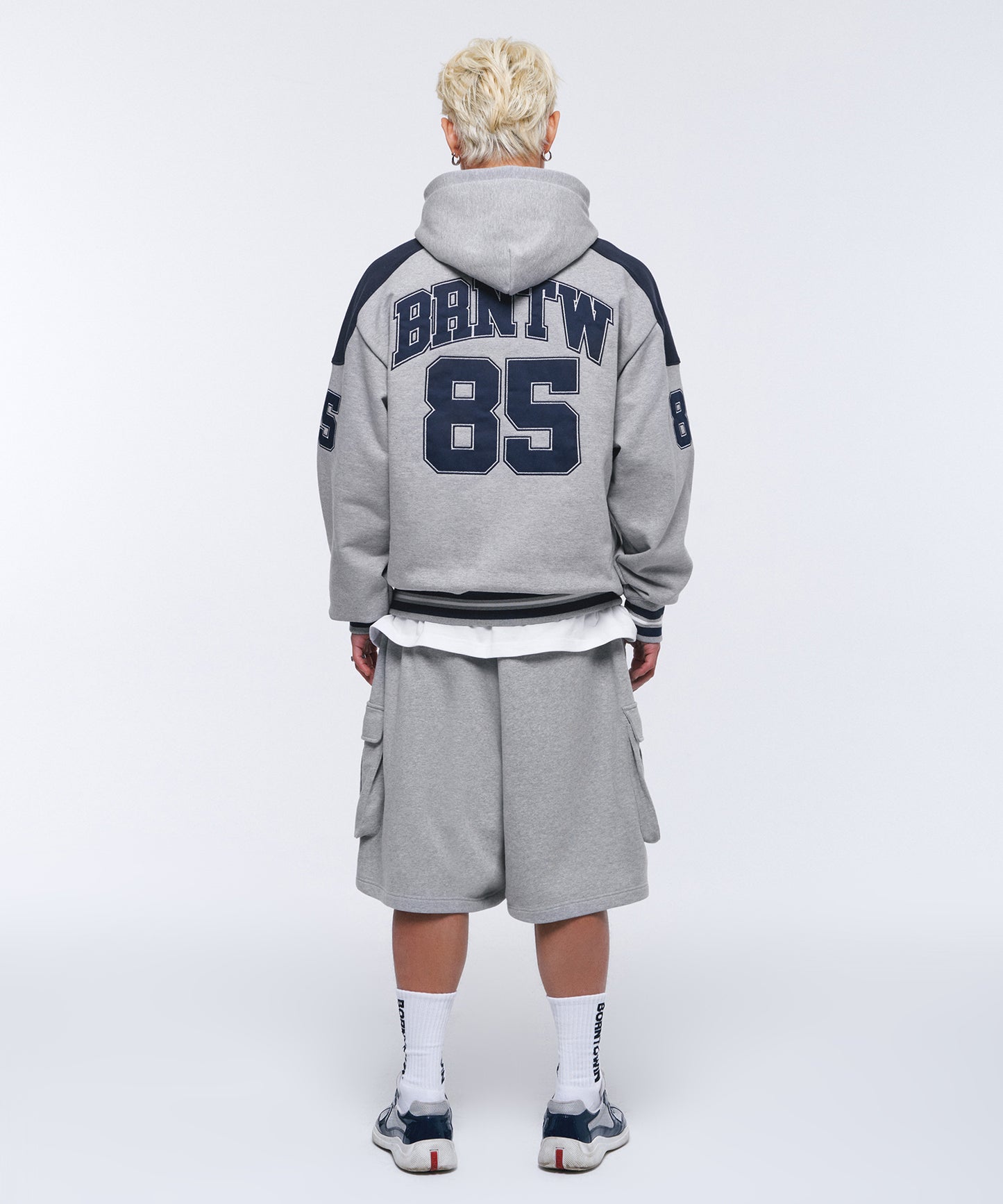 SYMBOL LOGO CARGO BERMUDA PANTS [MELANGE GREY]