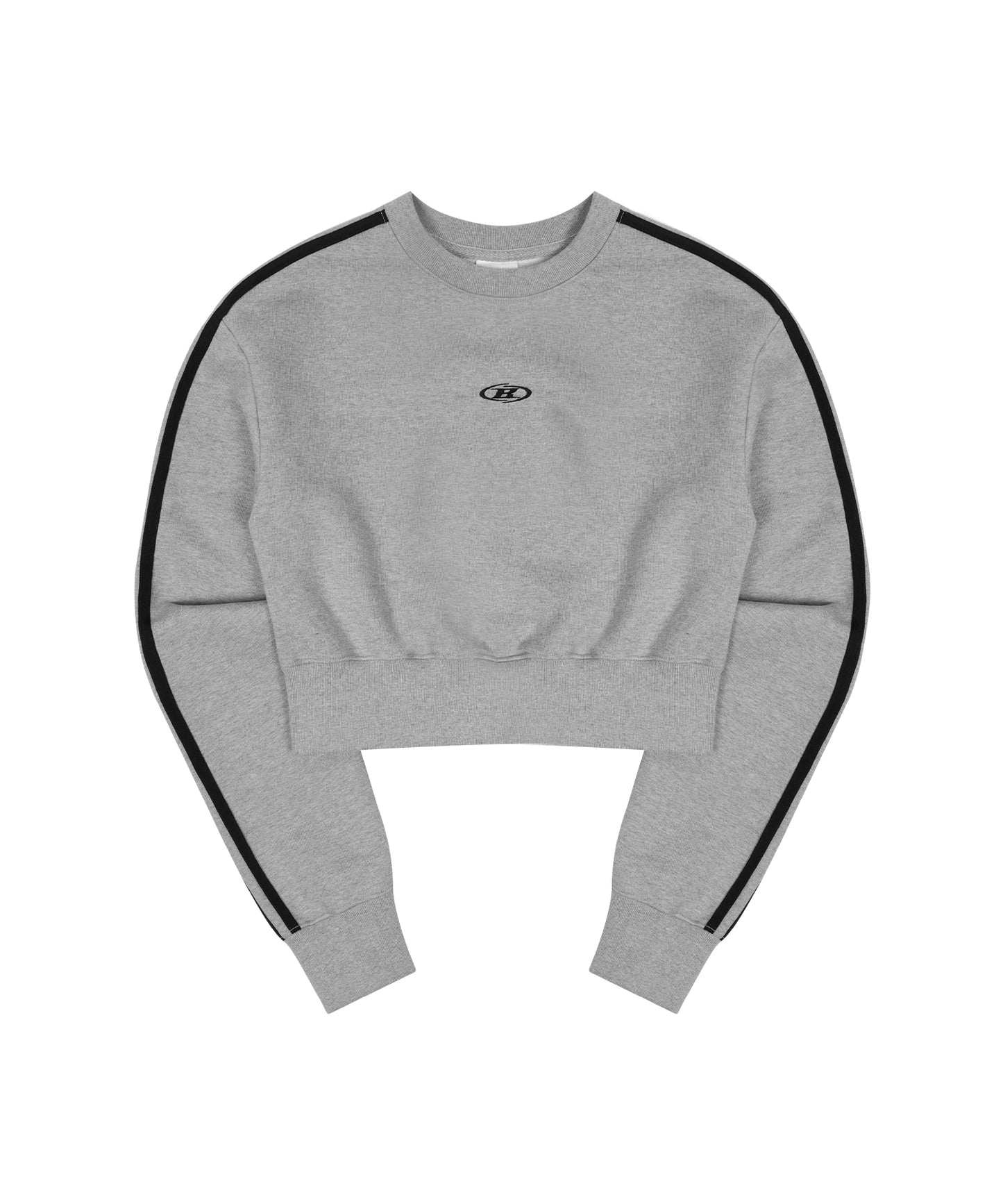 TRACK LINE B LOGO CROP SWEATSHIRTS [MELANGE GREY]