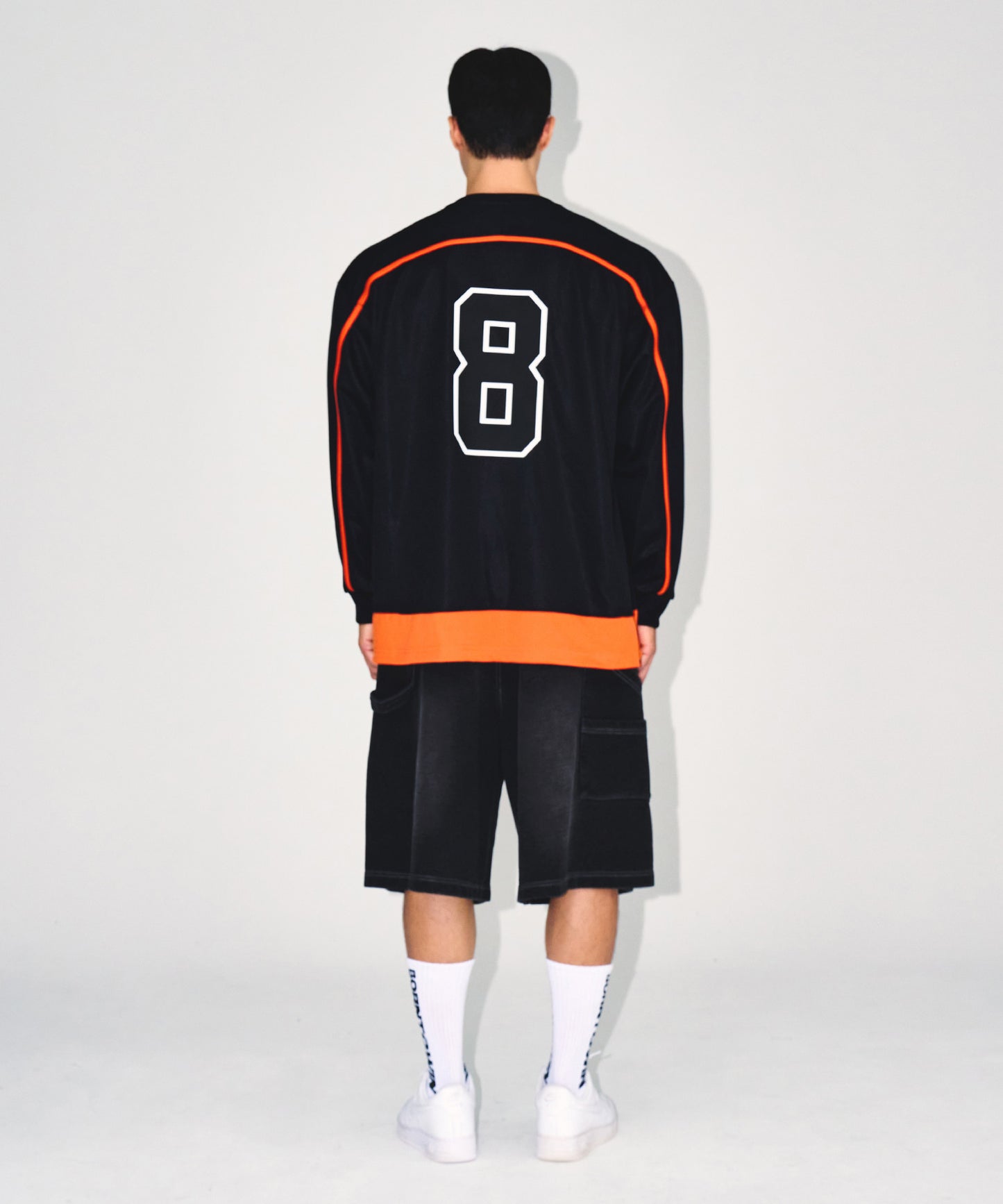LINE TAPING RUGBY LONG SLEEVE [BLACK]