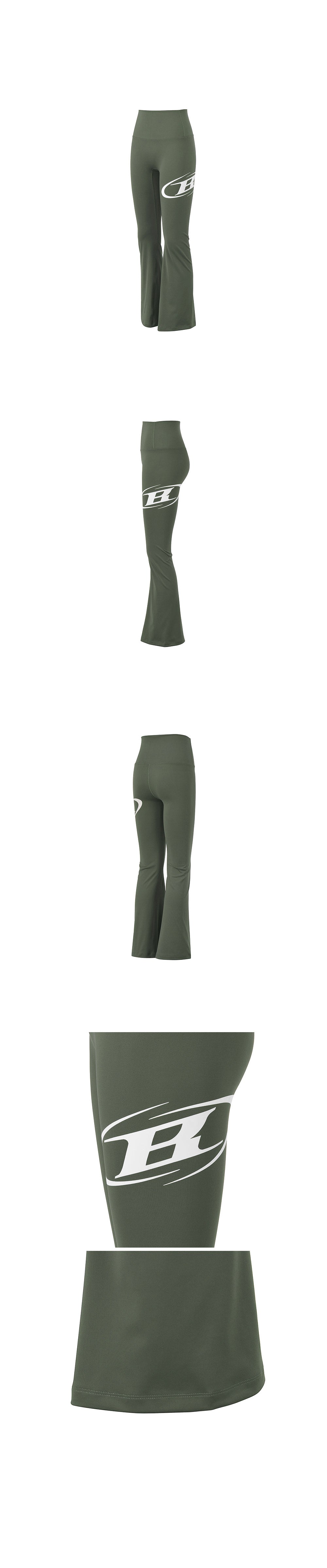 BOOTS CUT LEGGINGS SHORT VER [KHAKI]