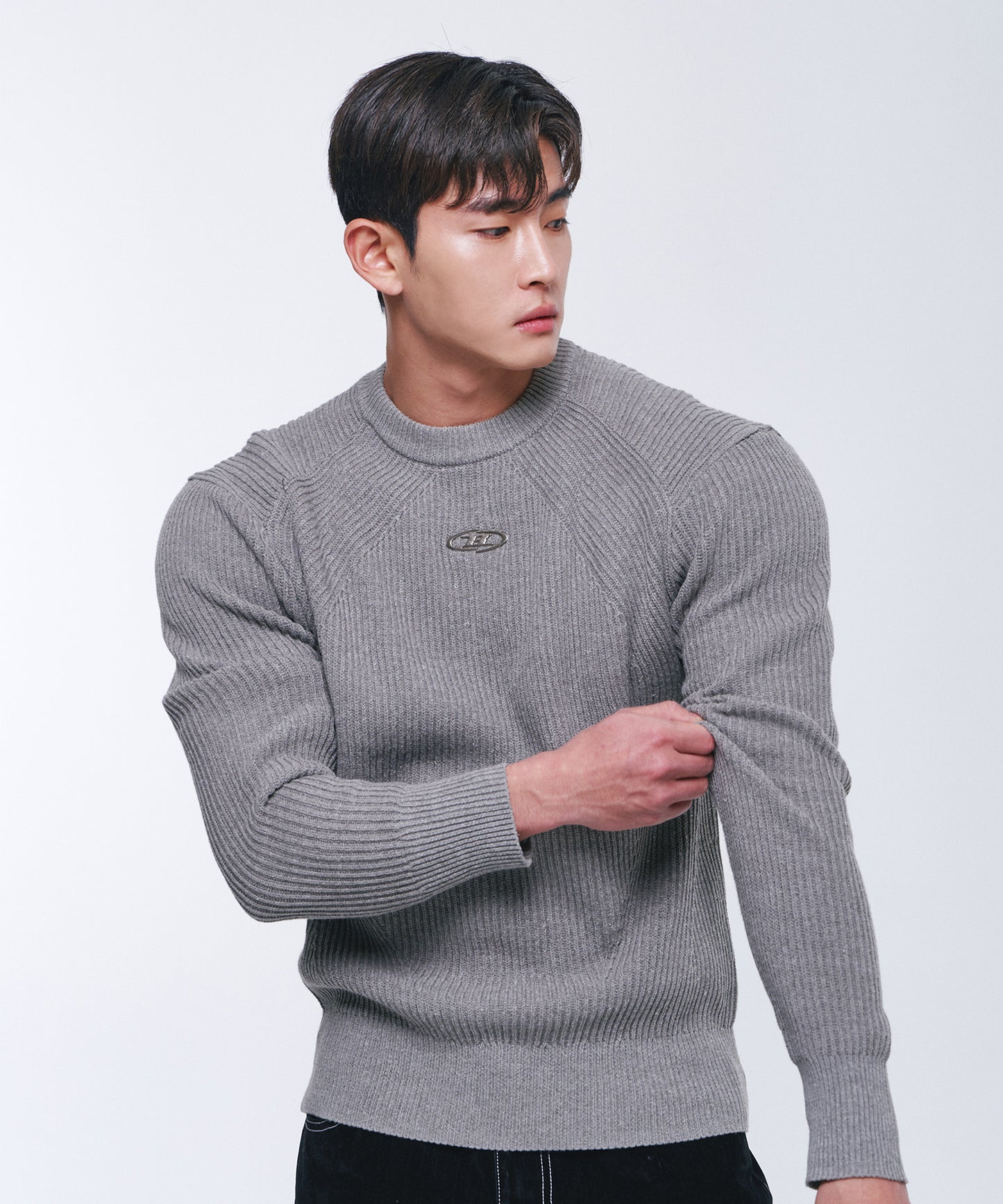 CHROME LOGO MUSCLE FIT KNIT [GREY]