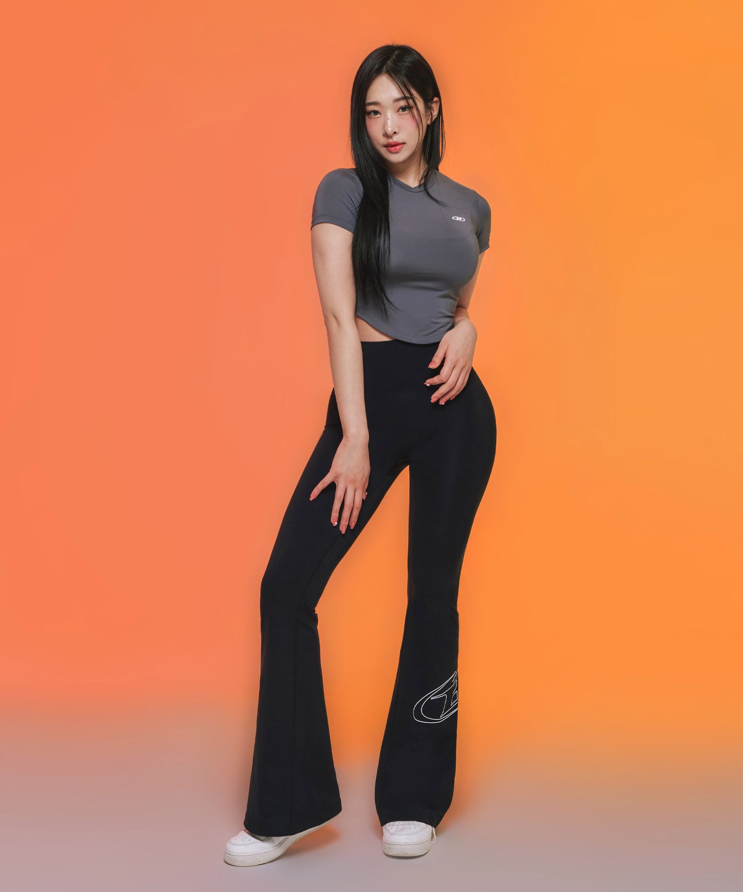 STROKE B BOOTS CUT LEGGINGS [BLACK]