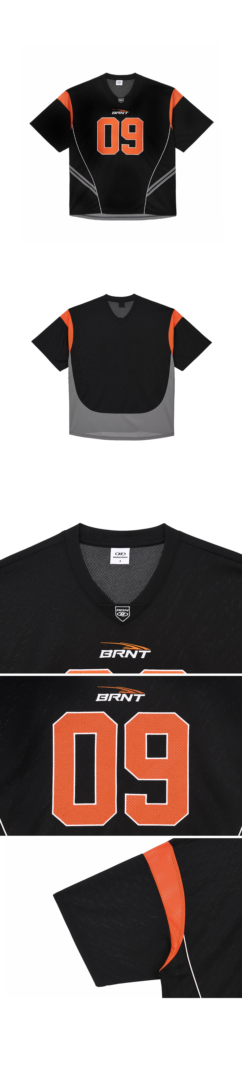 09 APPLIQUE RUGBY JERSEY T-SHIRTS [BLACK]