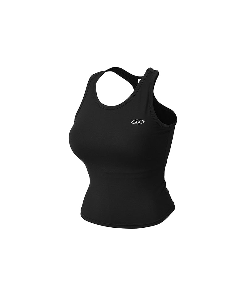 W BRN RACER BACK SLEEVELESS [BLACK]