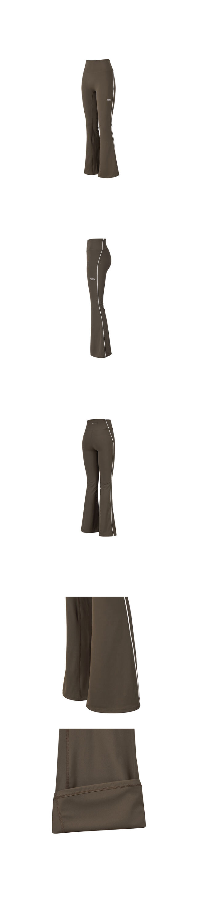 W PIPING FLEECE BOOTS CUT LEGGINGS [BROWN]