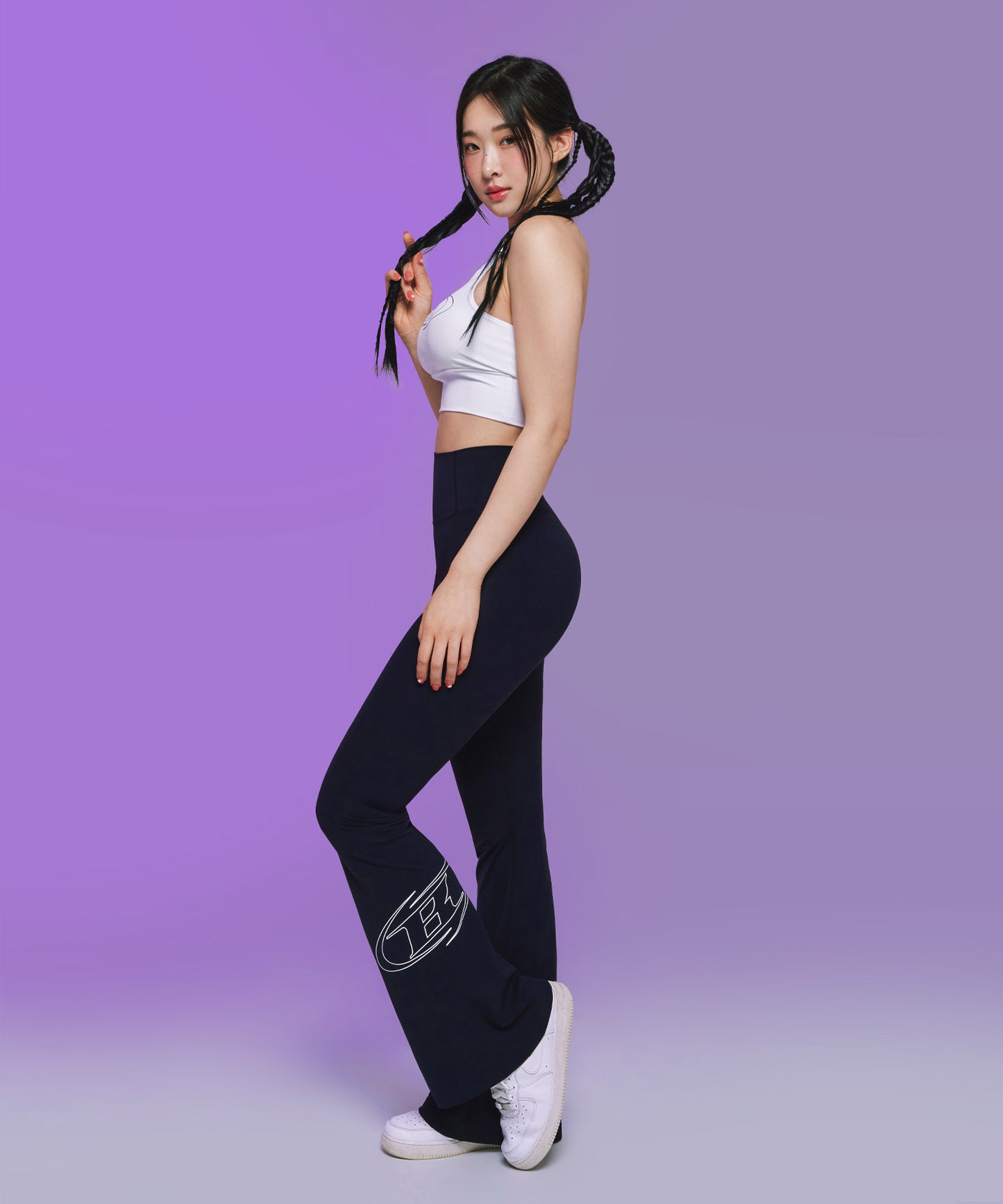 STROKE B BOOTS CUT LEGGINGS [BLACK]