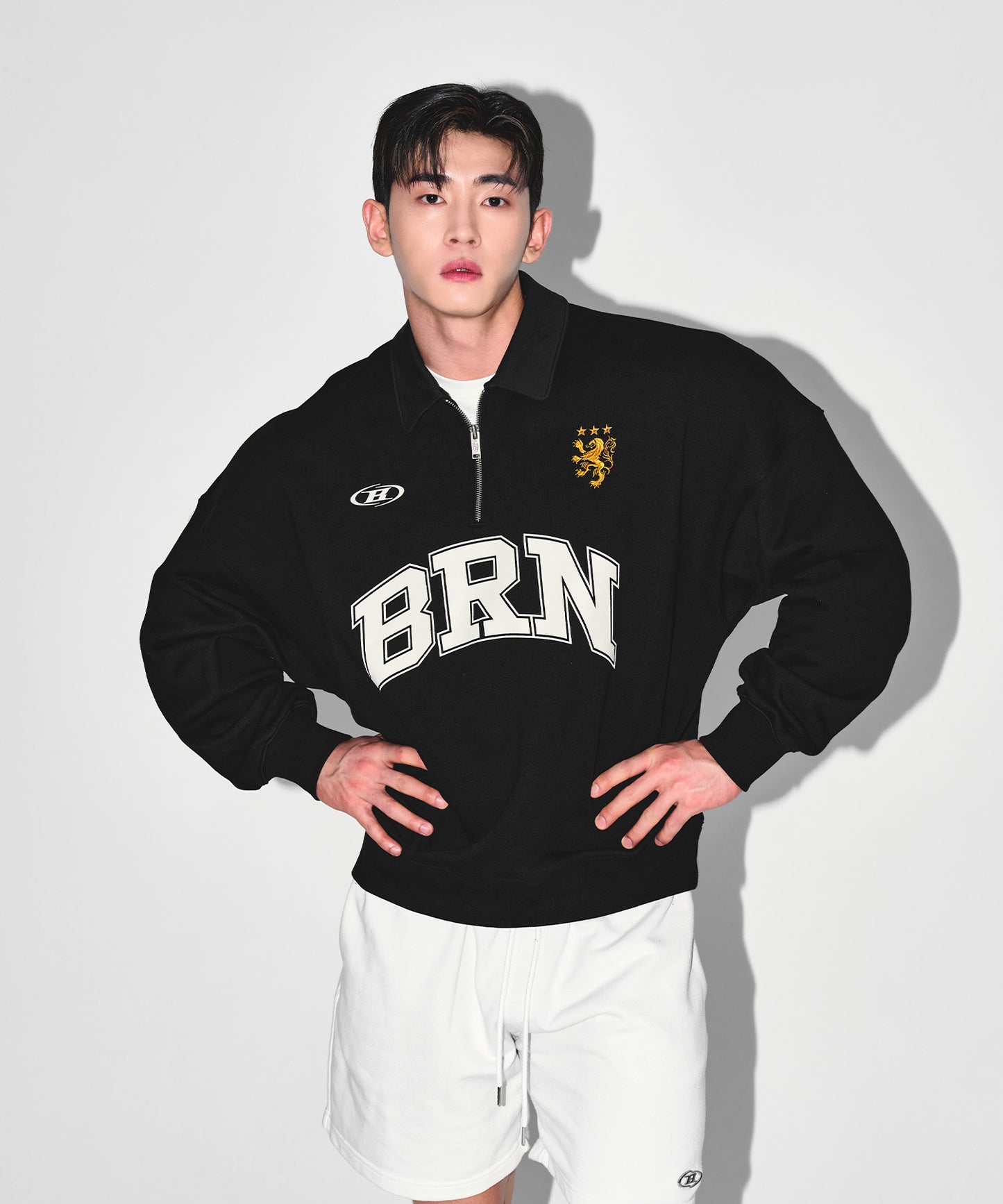 [11/26 Delivery] BRN ARCH HALF ZIP UP SWEATSHIRTS [BLACK]