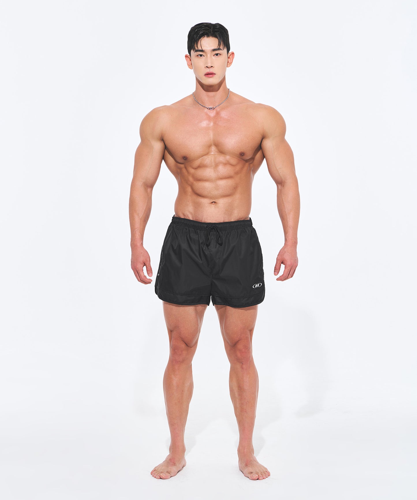 SYMBOL B PIPING WATER SHORTS [BLACK]