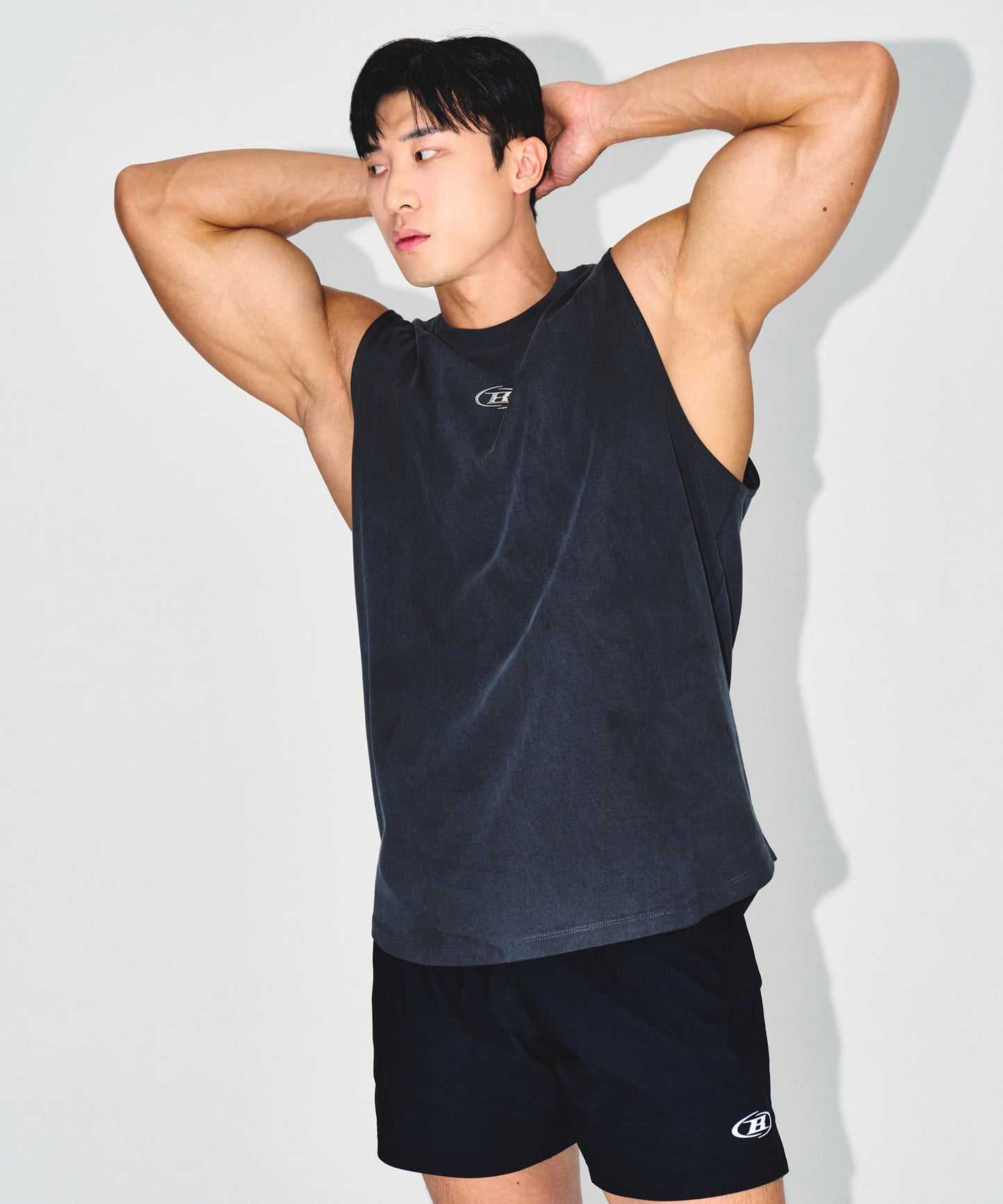 SILVER B PIGMENT DYING SLEEVELESS [CHARCOAL]