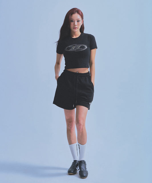 W CHROME B SHORTS [BLACK]