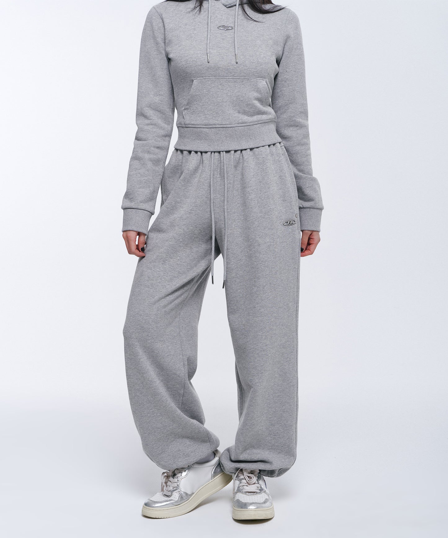 W B PENDANT COTTON SWEAT PANTS [MELANGE GREY]