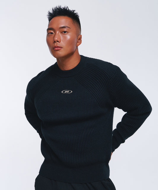 CHROME LOGO MUSCLE FIT KNIT [BLACK]