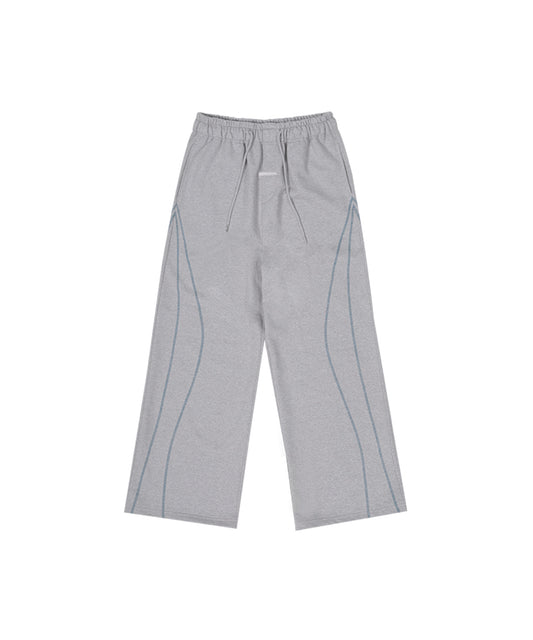 STITCH LINE WIDE PANTS [MELANGE GREY]