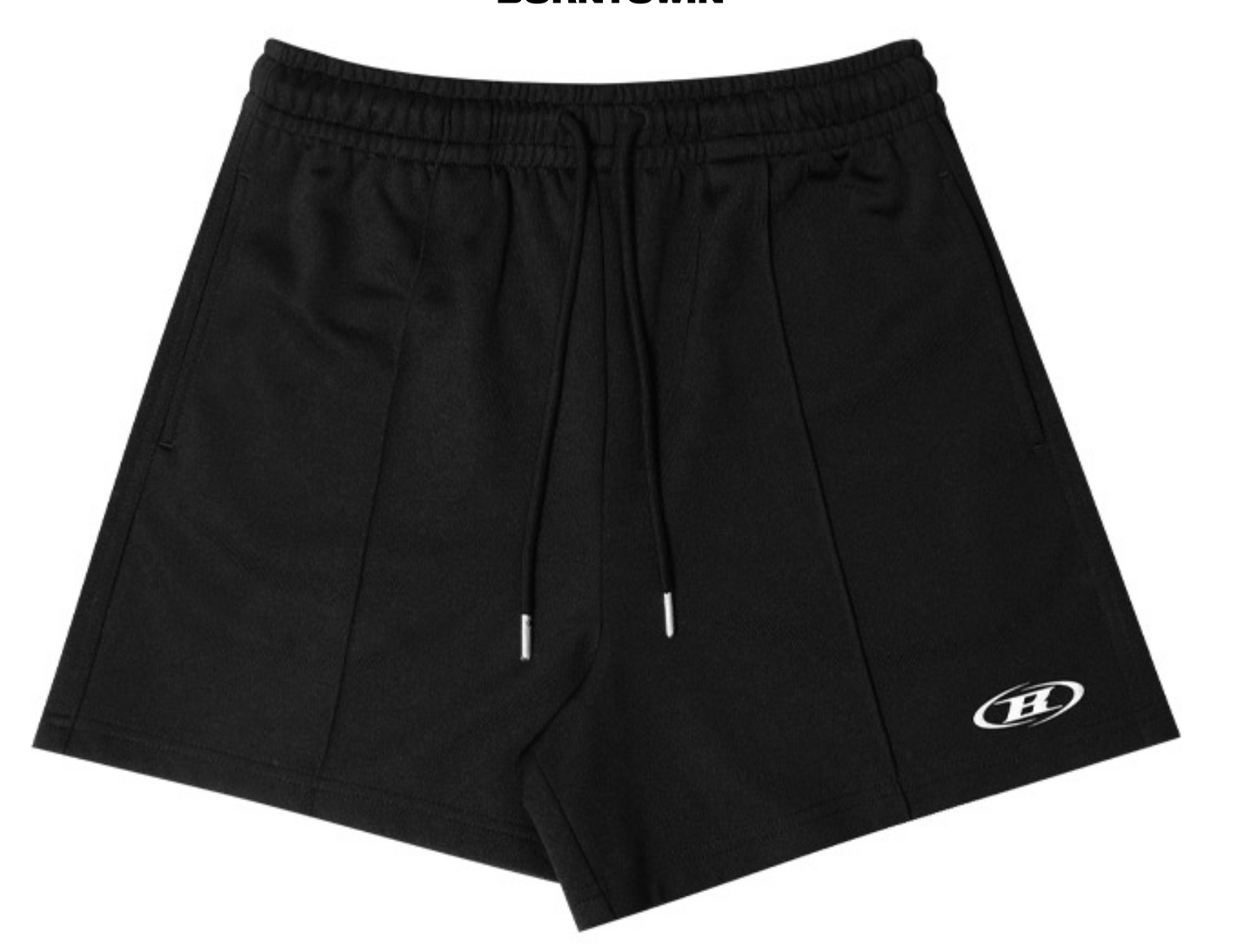 TRACK LINE PIN TUCK JERSEY SHORTS [BLACK]