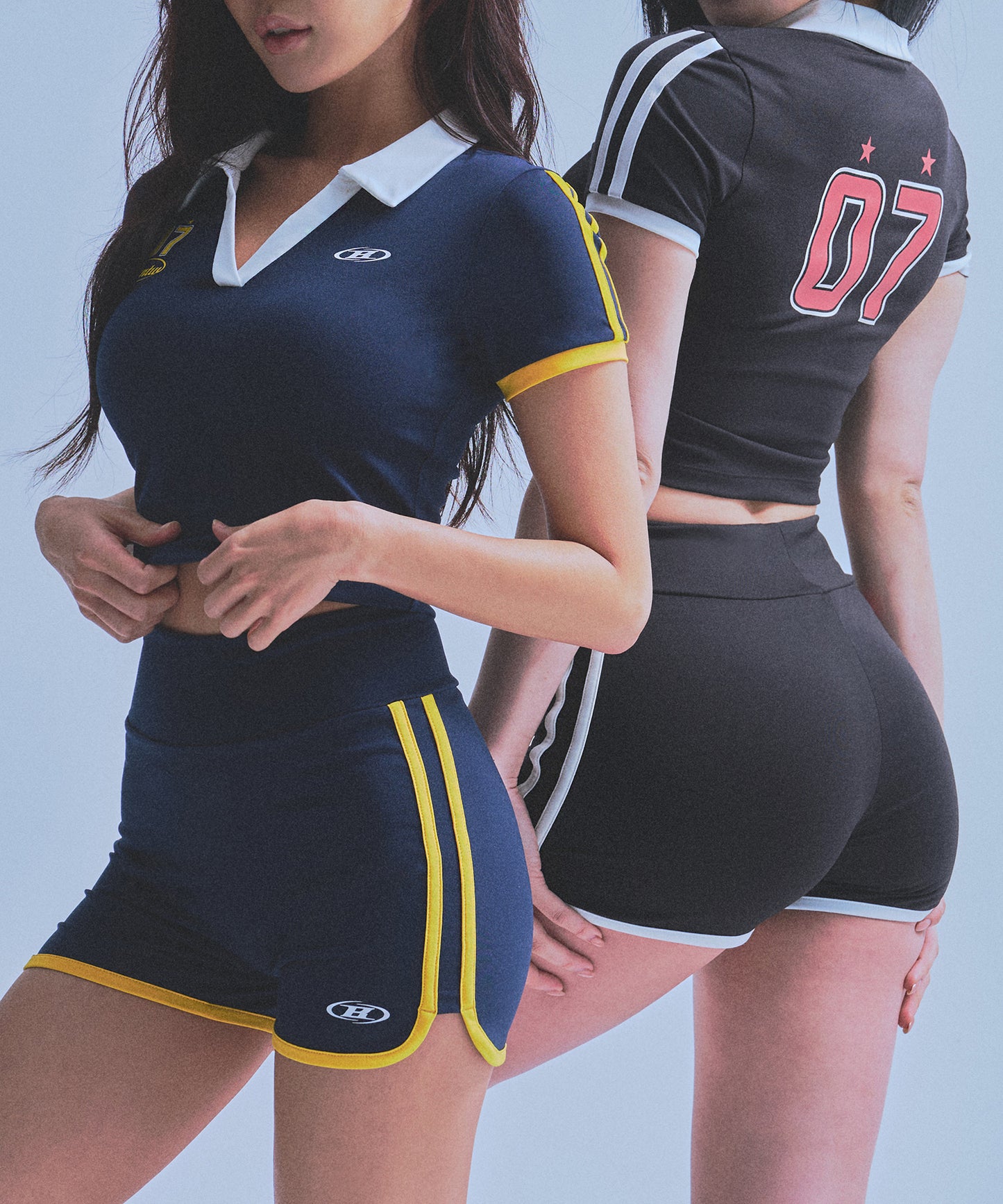 W BRNTW FOOTBALL CROP T-SHIRTS [NAVY]