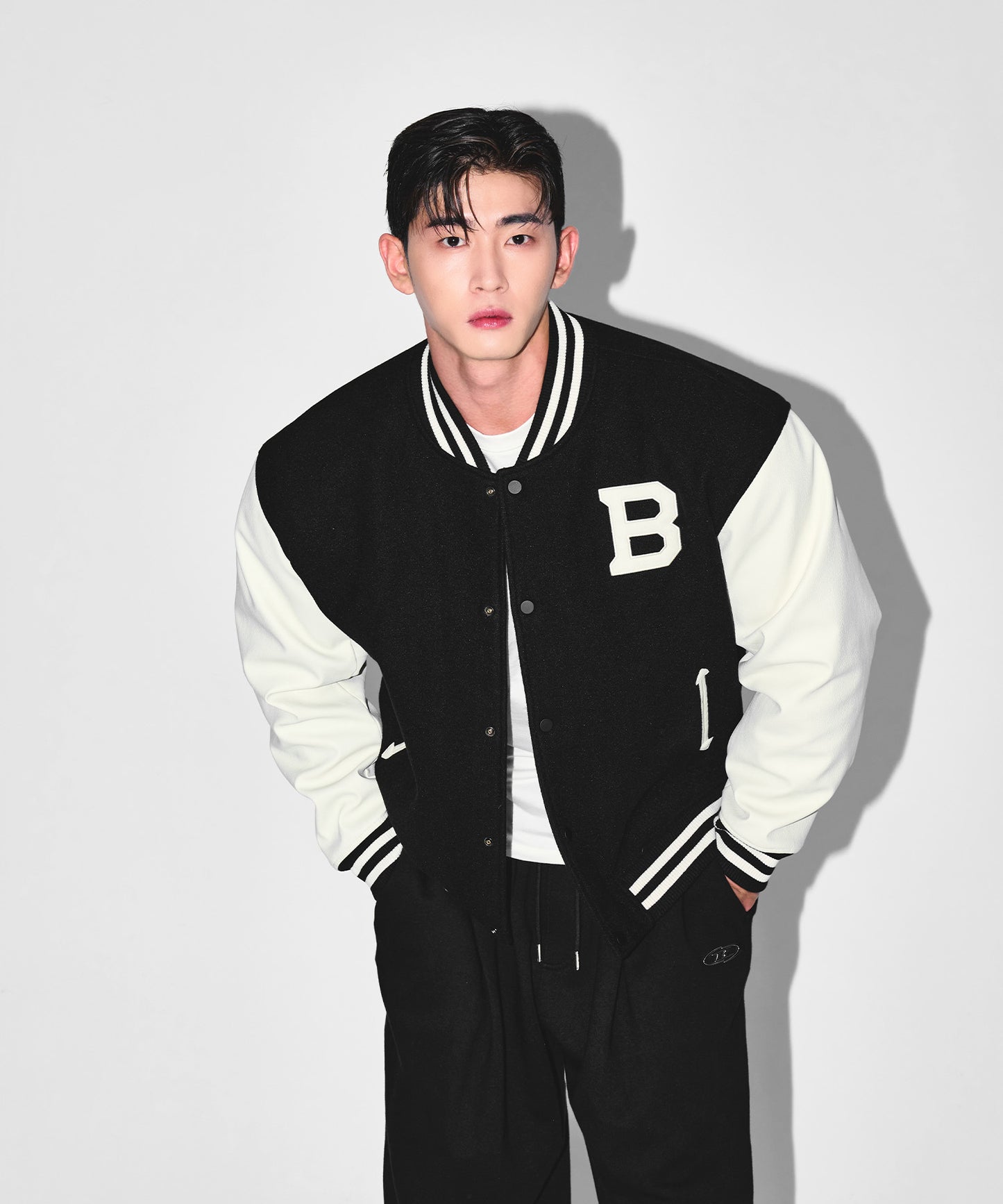 ATHLETIC VARSITY QUILTED JACKET [BLACK]
