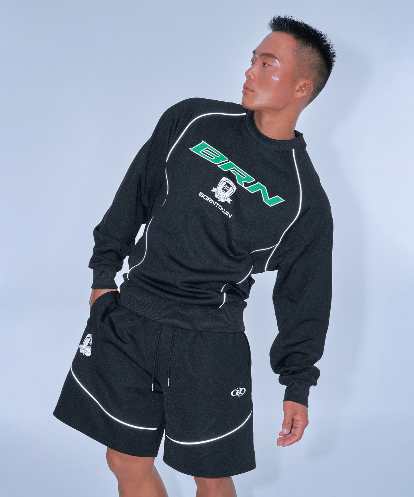 SILVER LINE JERSEY HALF PANTS SHORT VER [BLACK]