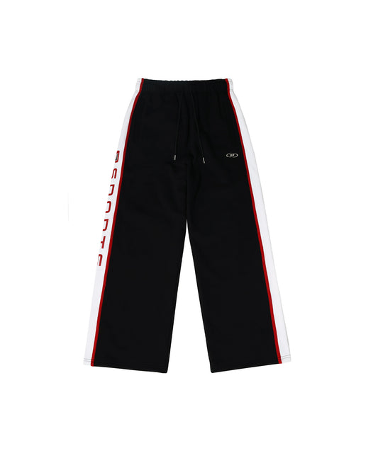 FLEECE CHROME B SPORTS LINE SEMI WIDE PANTS [BLACK]