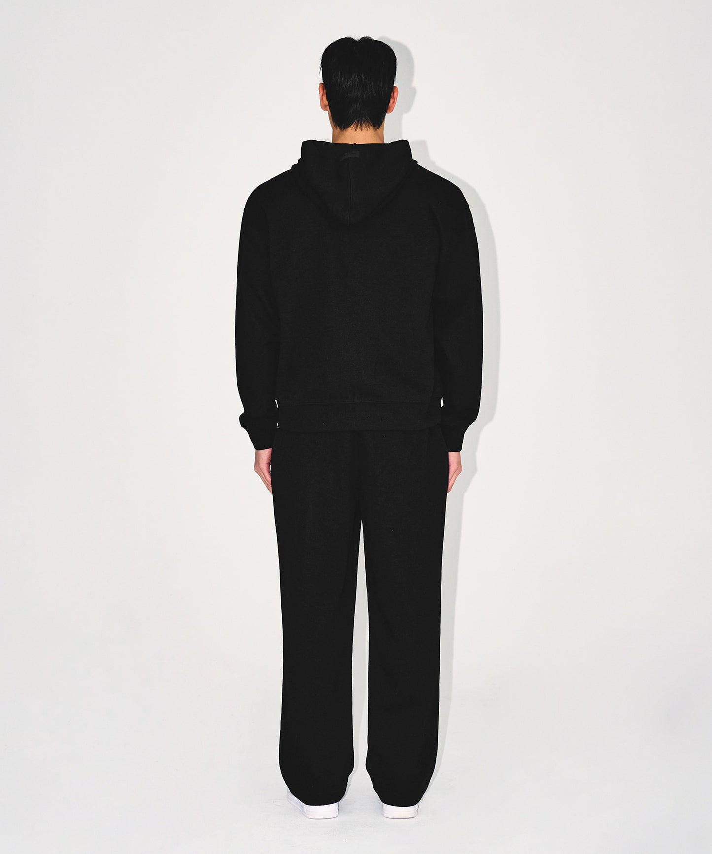 KNIT LIKE HOODIE ZIP UP [BLACK]