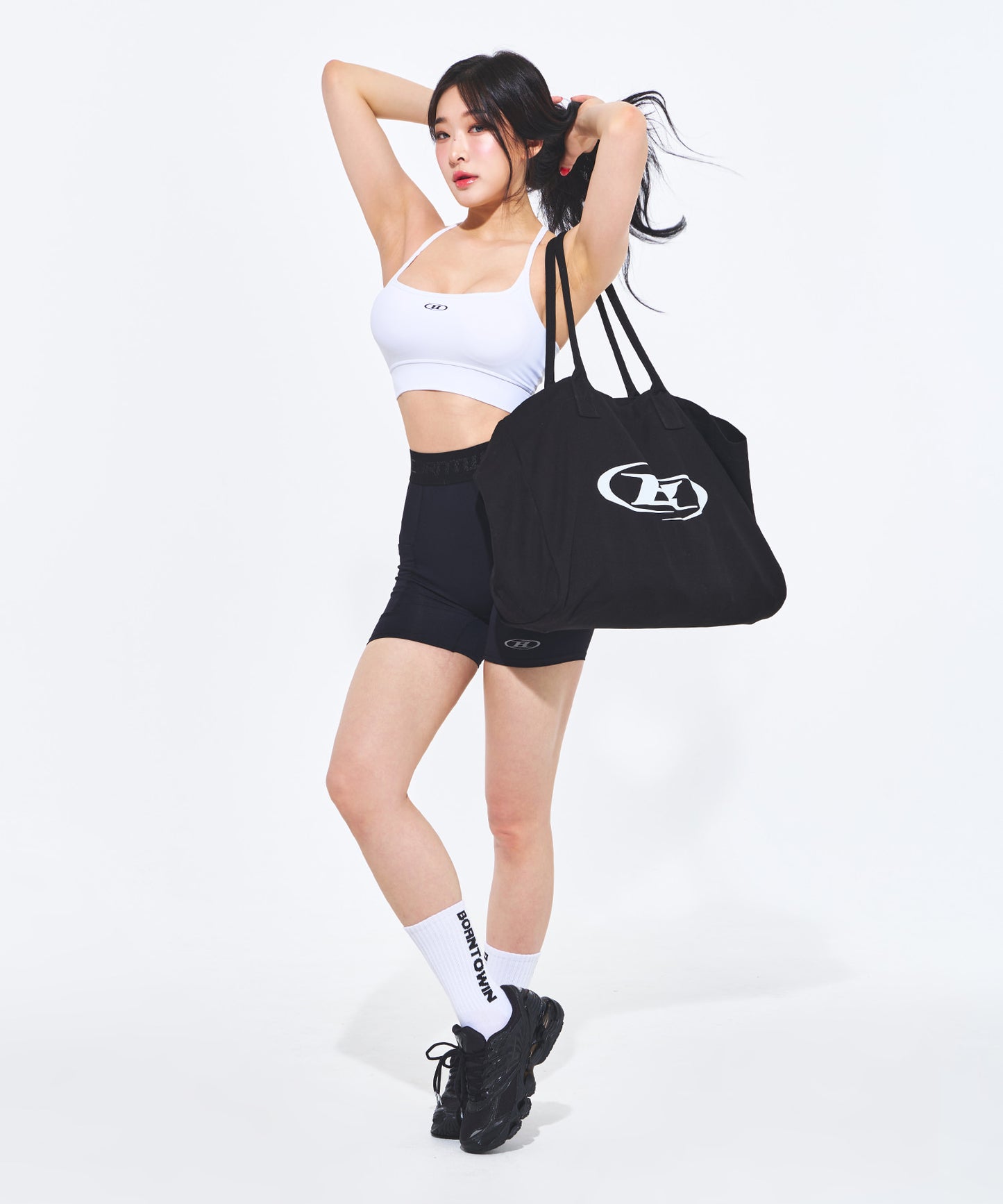 SYMBOL B LOGO SHOPPER BAG [BLACK]