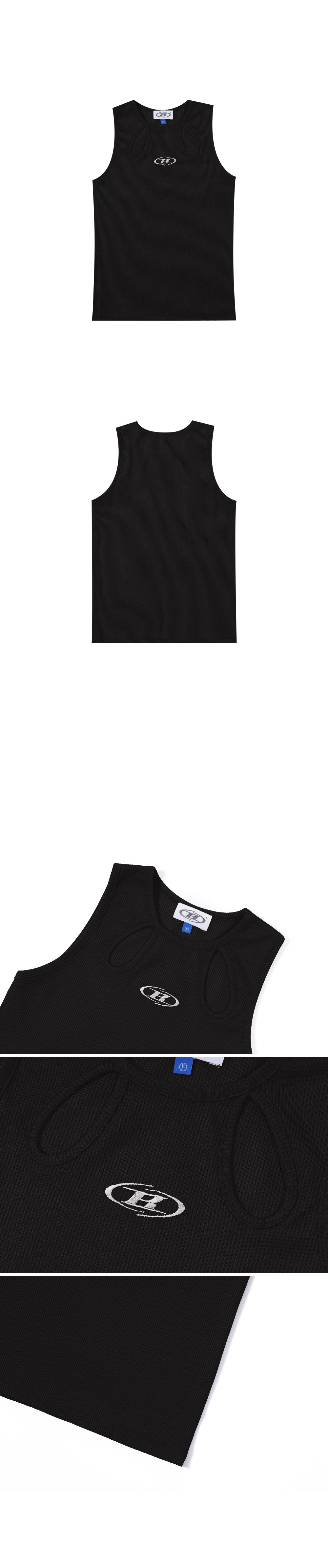 CUT-OUT TANK TOP [BLACK]