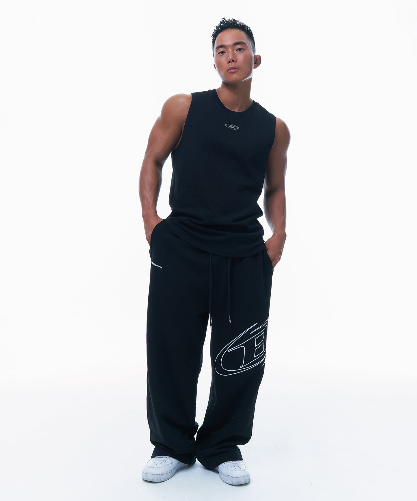 STROKE B WIDE PANTS [BLACK]