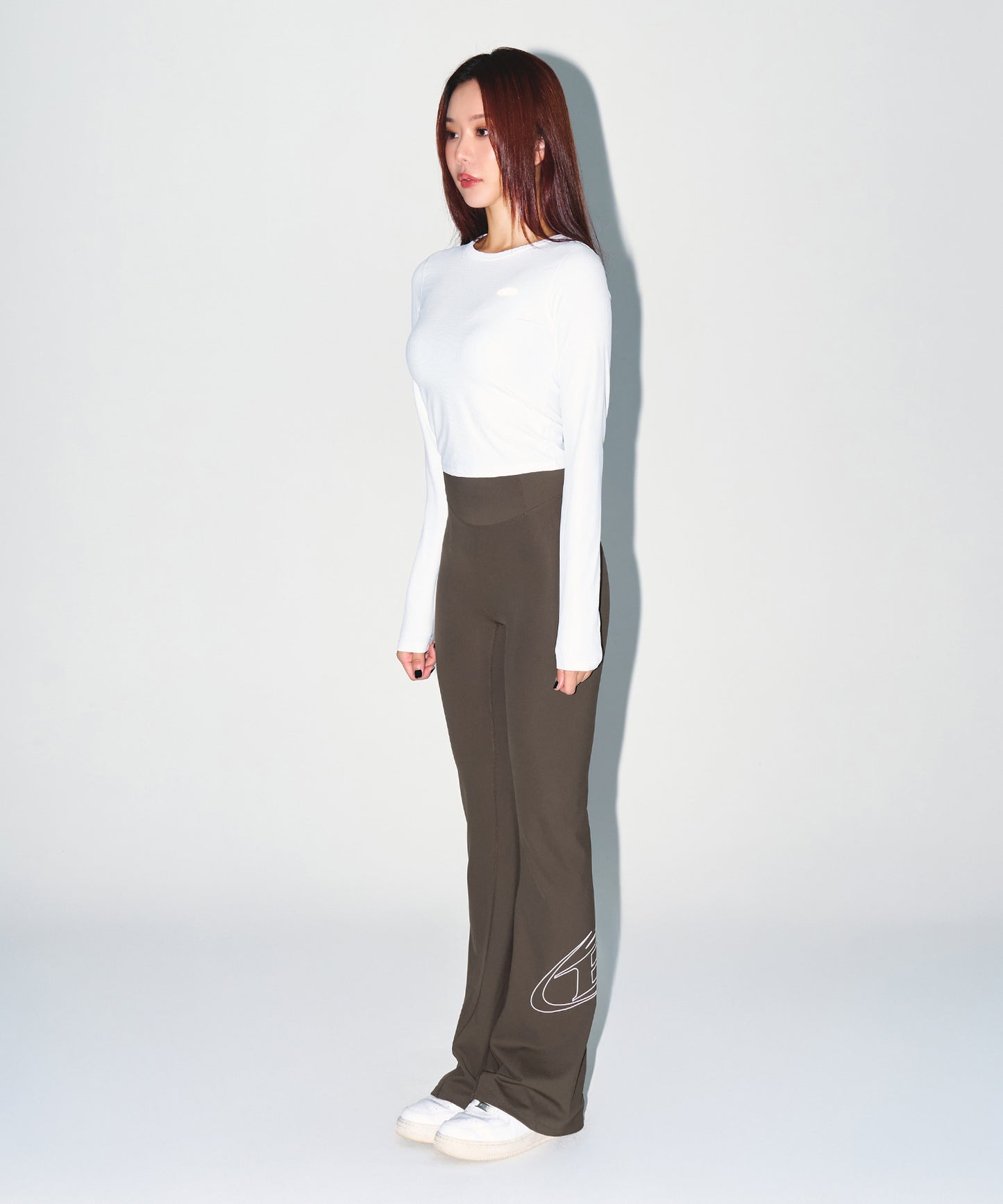 W STROKE B FLEECE BOOTS CUT LEGGINGS [BROWN]