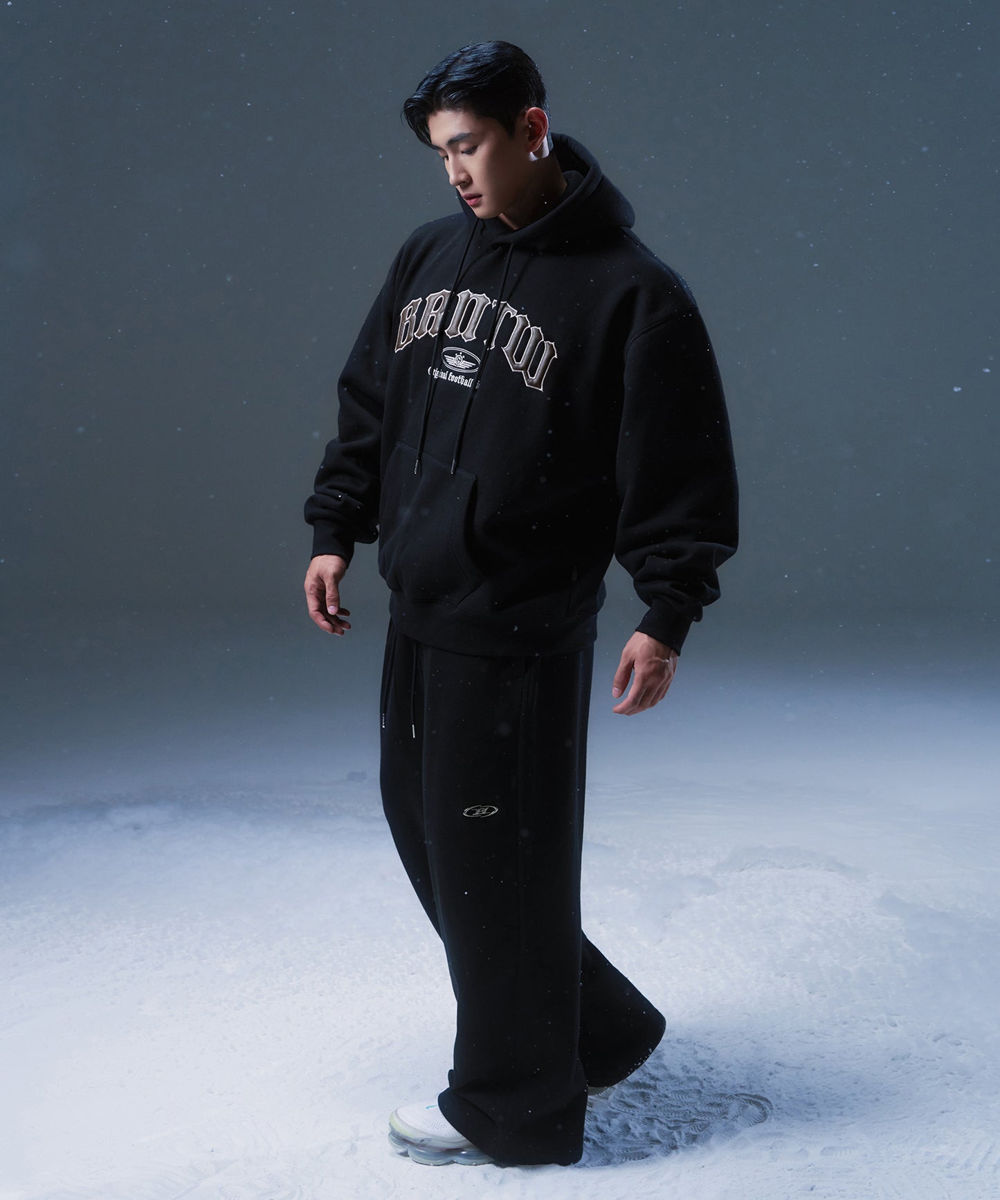 FLEECE BRNTW FOOTBALL CLUB OVER FIT HOODIE [BLACK]
