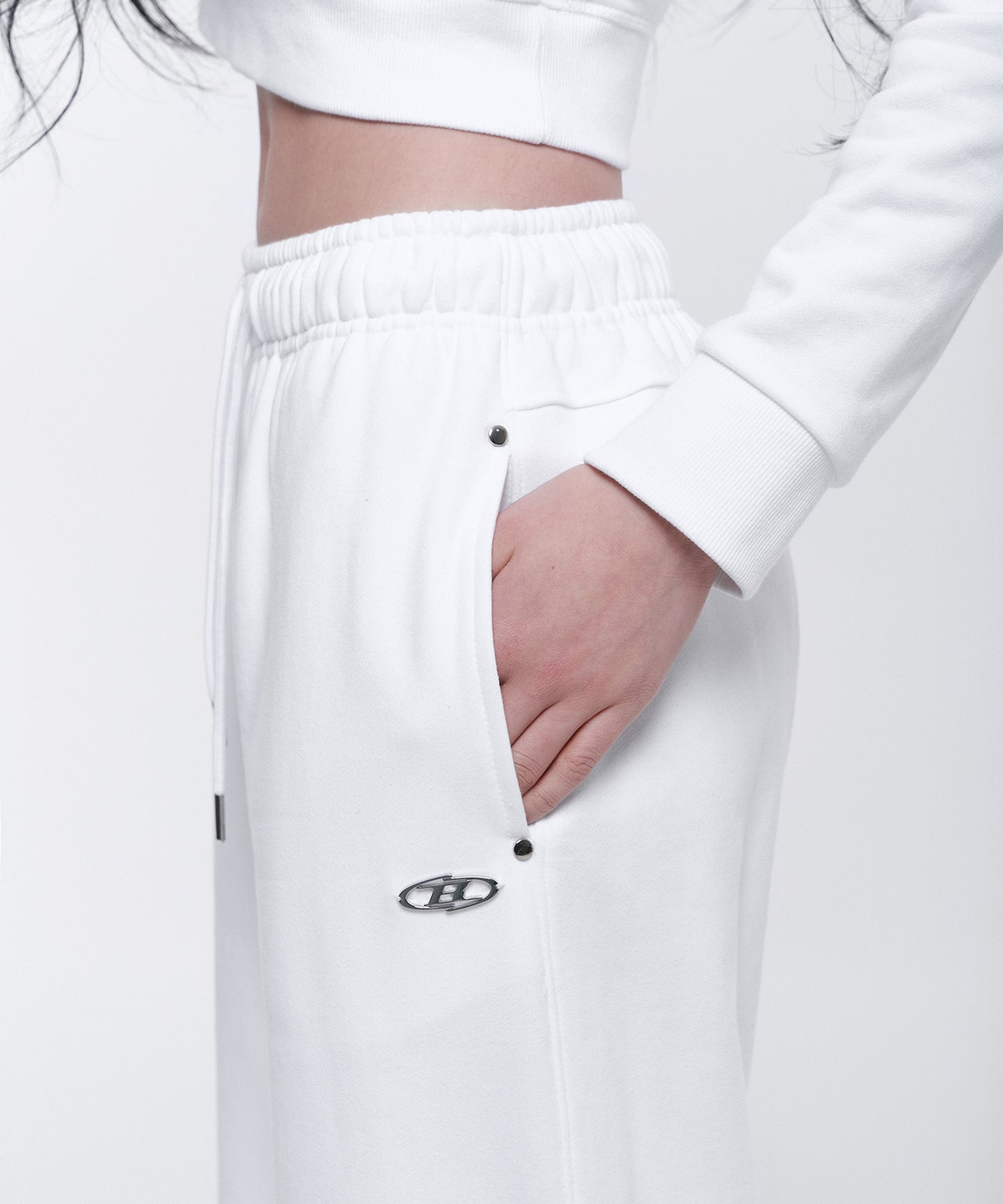 W B PENDANT COTTON SWEAT PANTS [WHITE]
