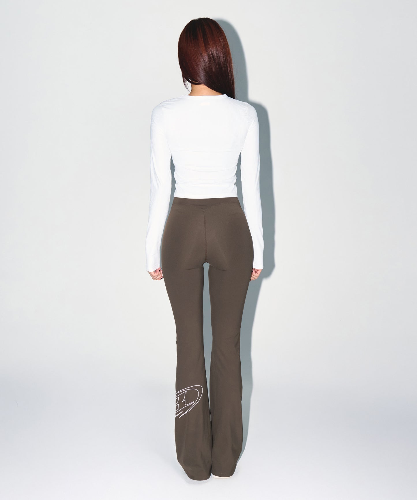 W STROKE B FLEECE BOOTS CUT LEGGINGS [BROWN]