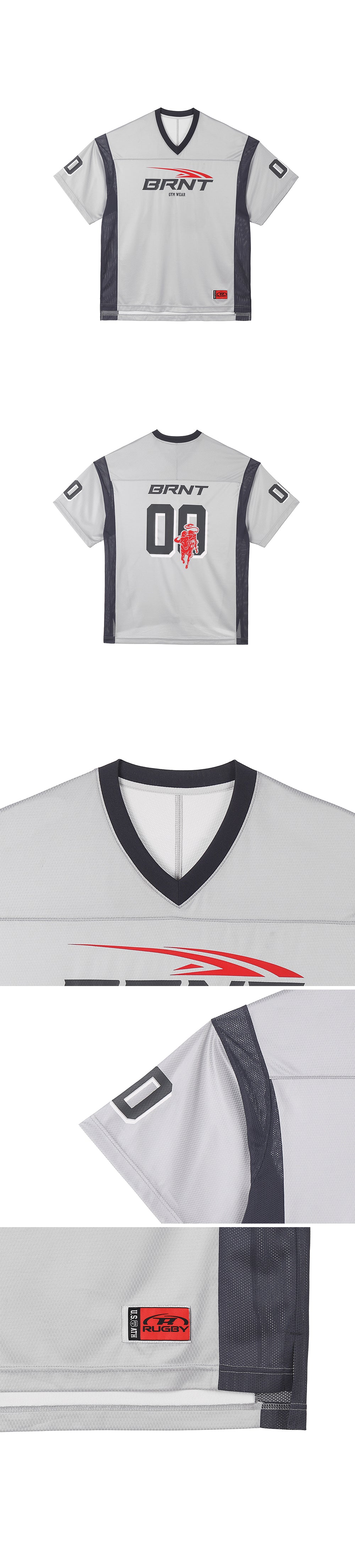 [4/7 Sale] MESH FOOTBAL JERSEY T-SHIRTS [SILVER]