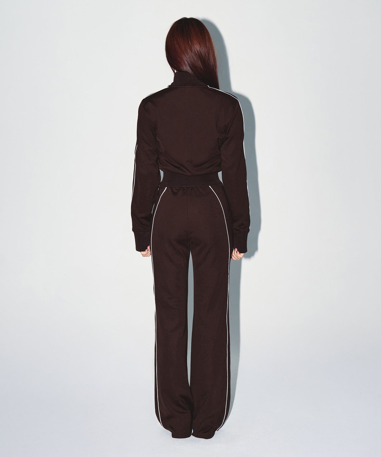 W PIPING LINE BOOTS CUT PANTS [BROWN]