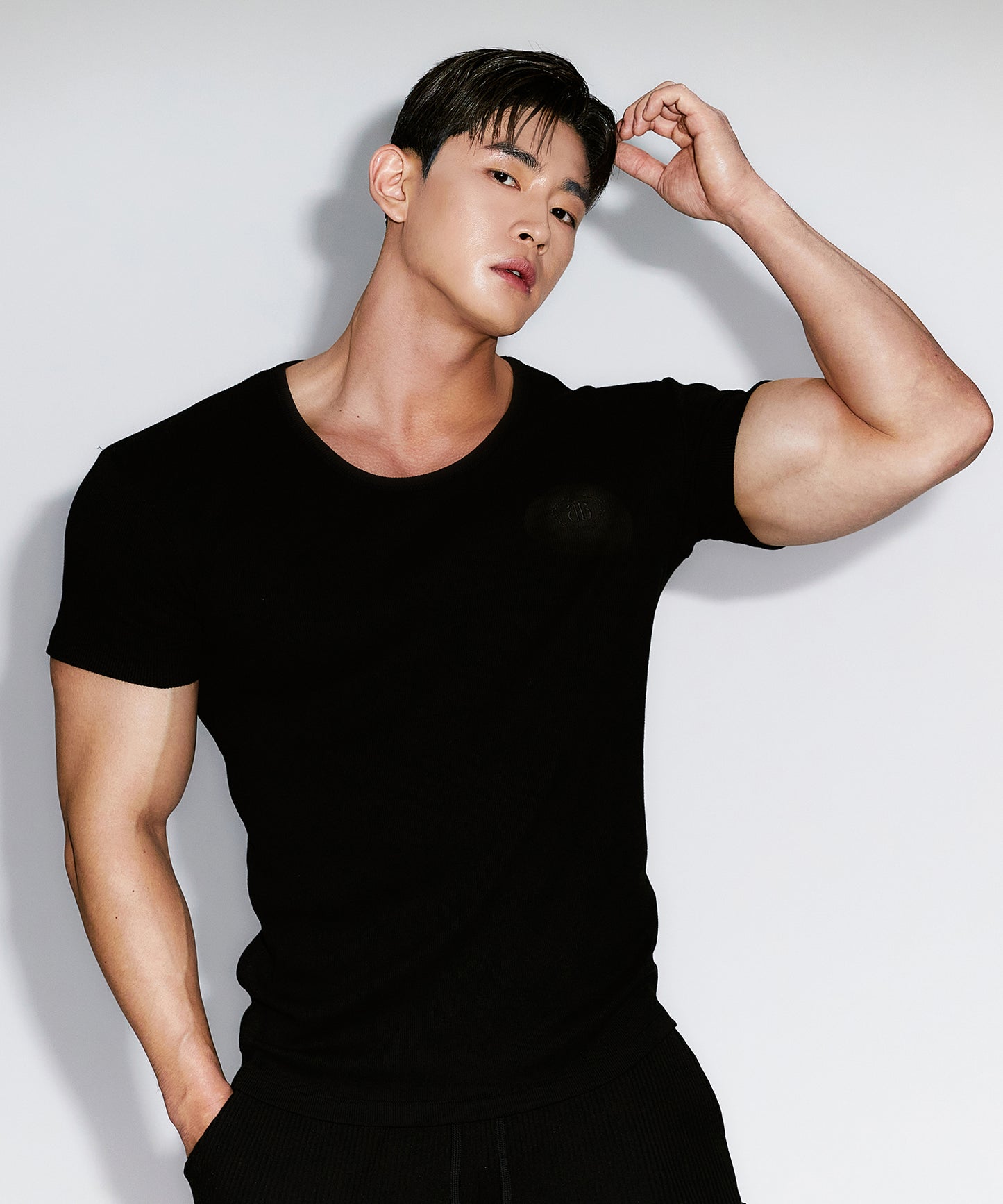 WINNER RIBBED MUSCLE FIT T-SHIRTS [BLACK]